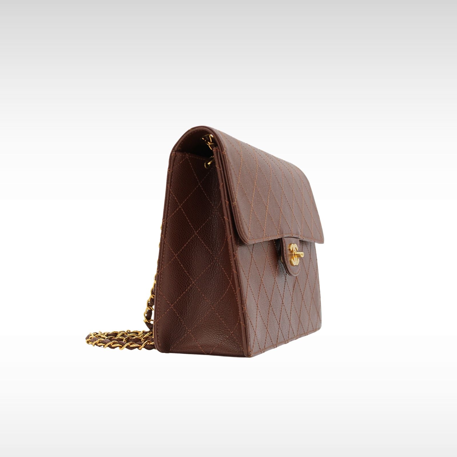 Caviar Brown Crossbody Bag
