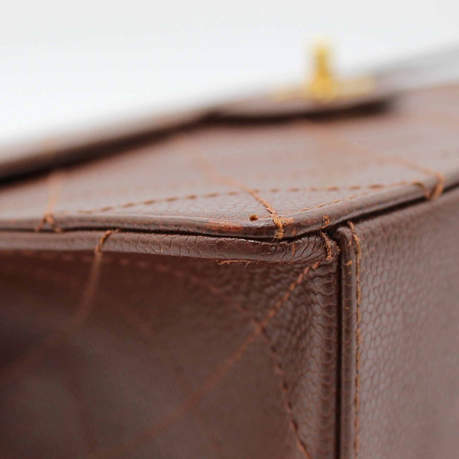 Caviar Brown Crossbody Bag