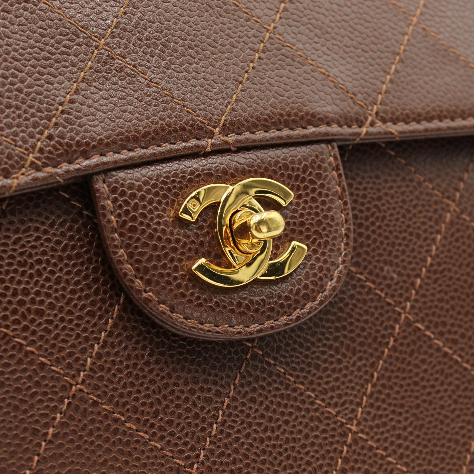 Caviar Brown Crossbody Bag