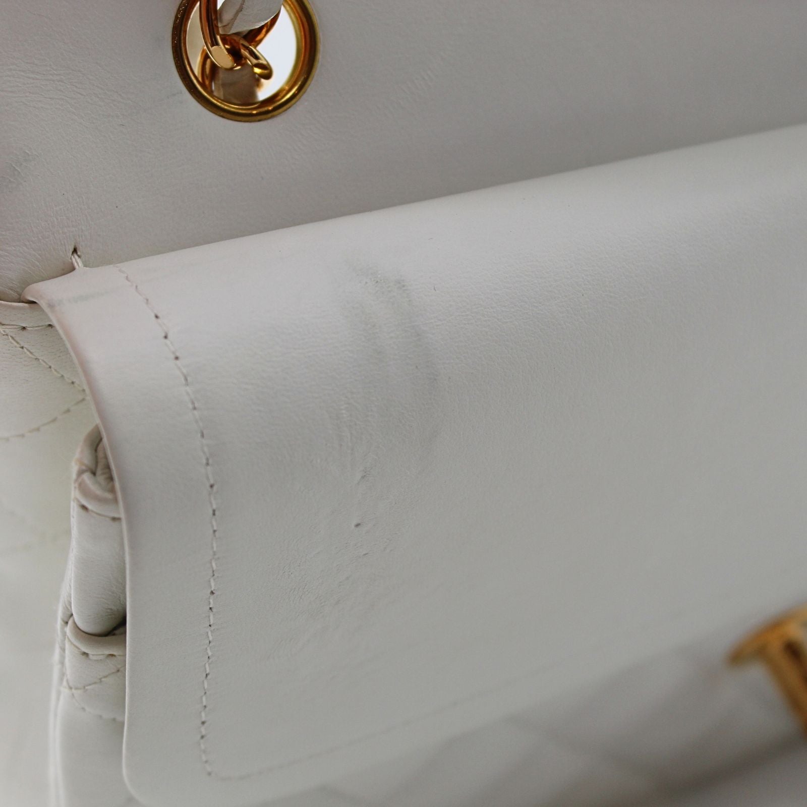 Classic Lamb White Shoulder Bag