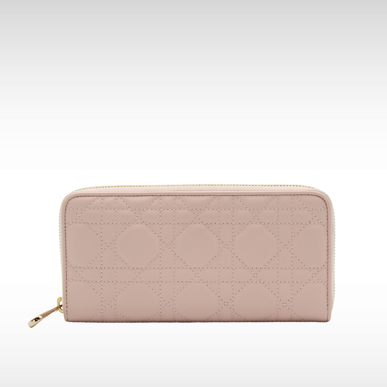Lady Dior Voyageur Cannage Lamb Pink Wallet
