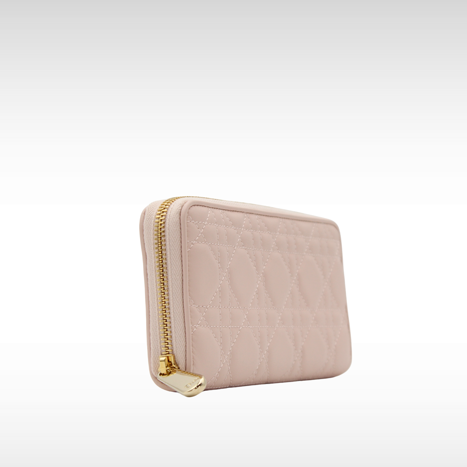 Lady Dior Voyageur Cannage Lamb Pink Wallet