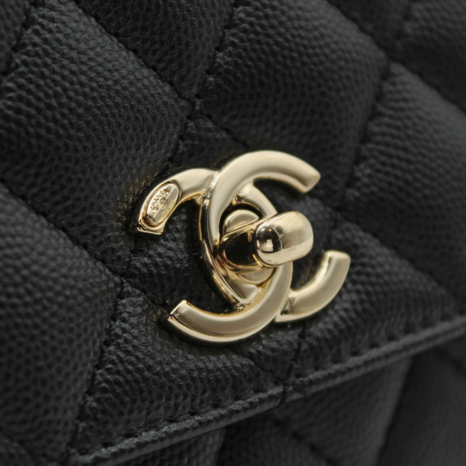 Coco Handle Caviar Black Handbag