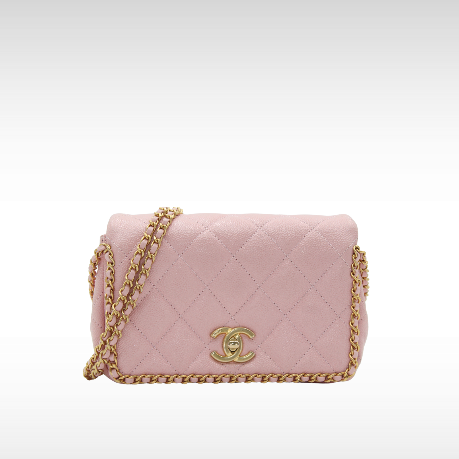 Never Ending Mini Caviar Pink Shoulder Bag