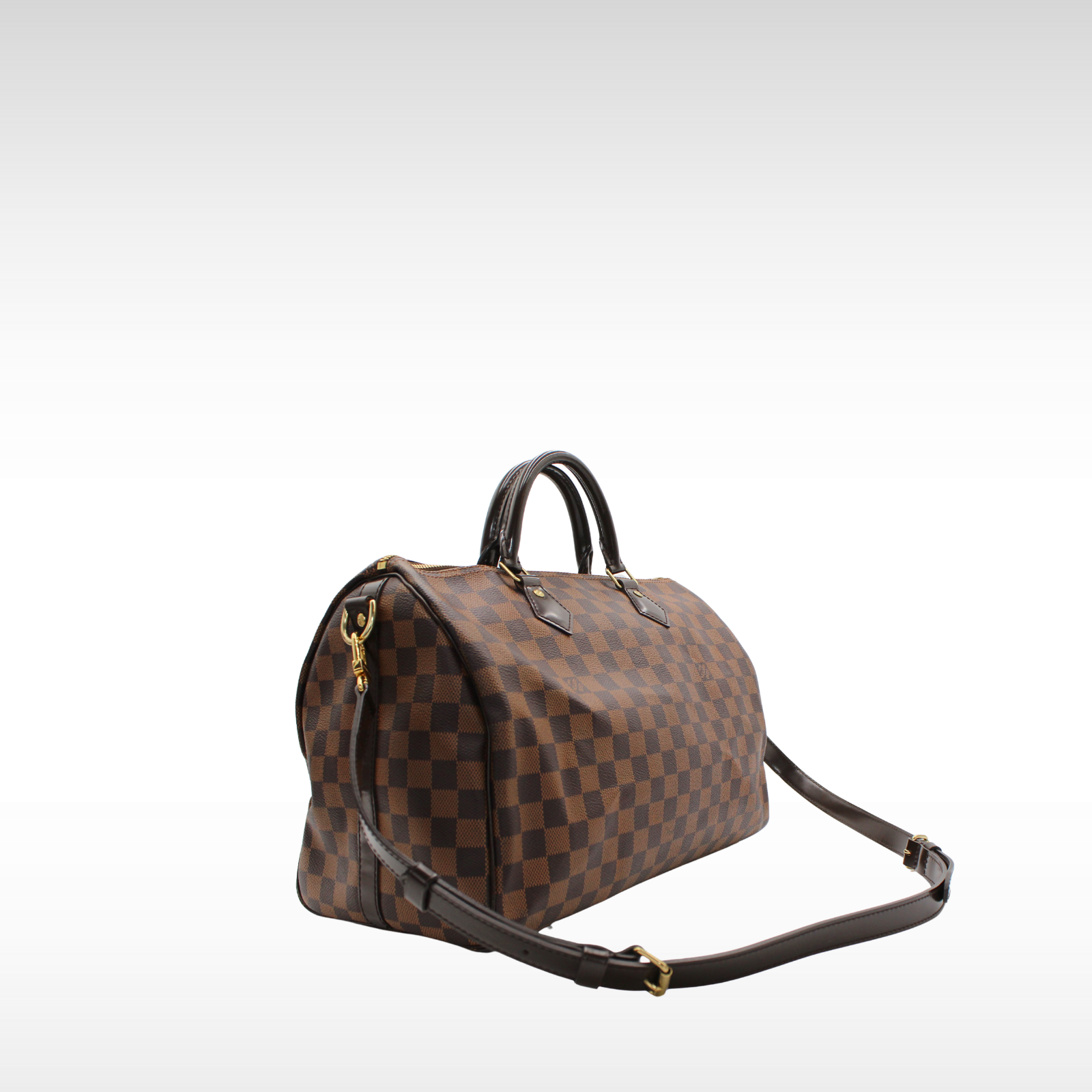 Speedy Bandouliere 35 Damier Coated Canvas Ebene Handbag