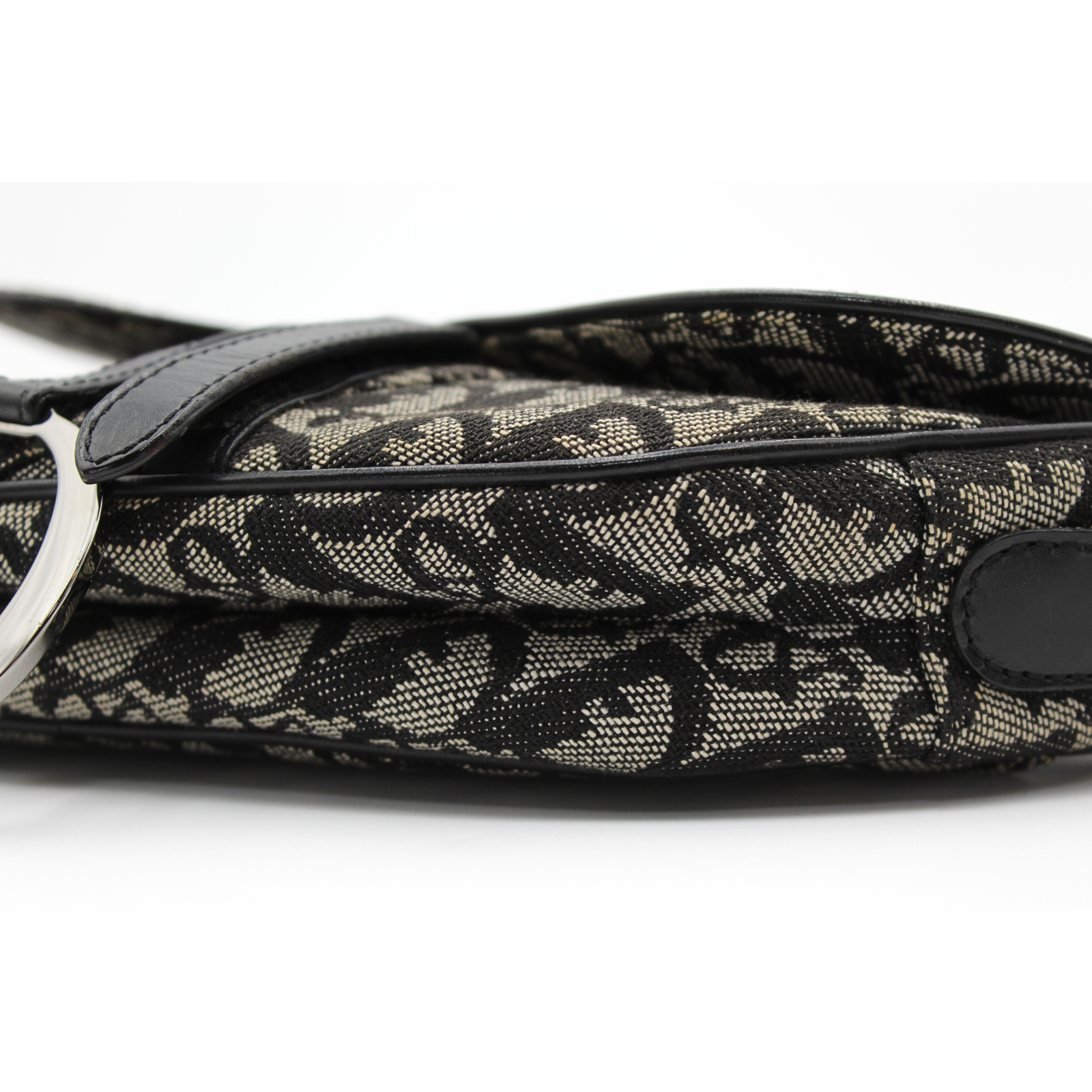 Saddle Oblique Canvas Black Shoulder Bag