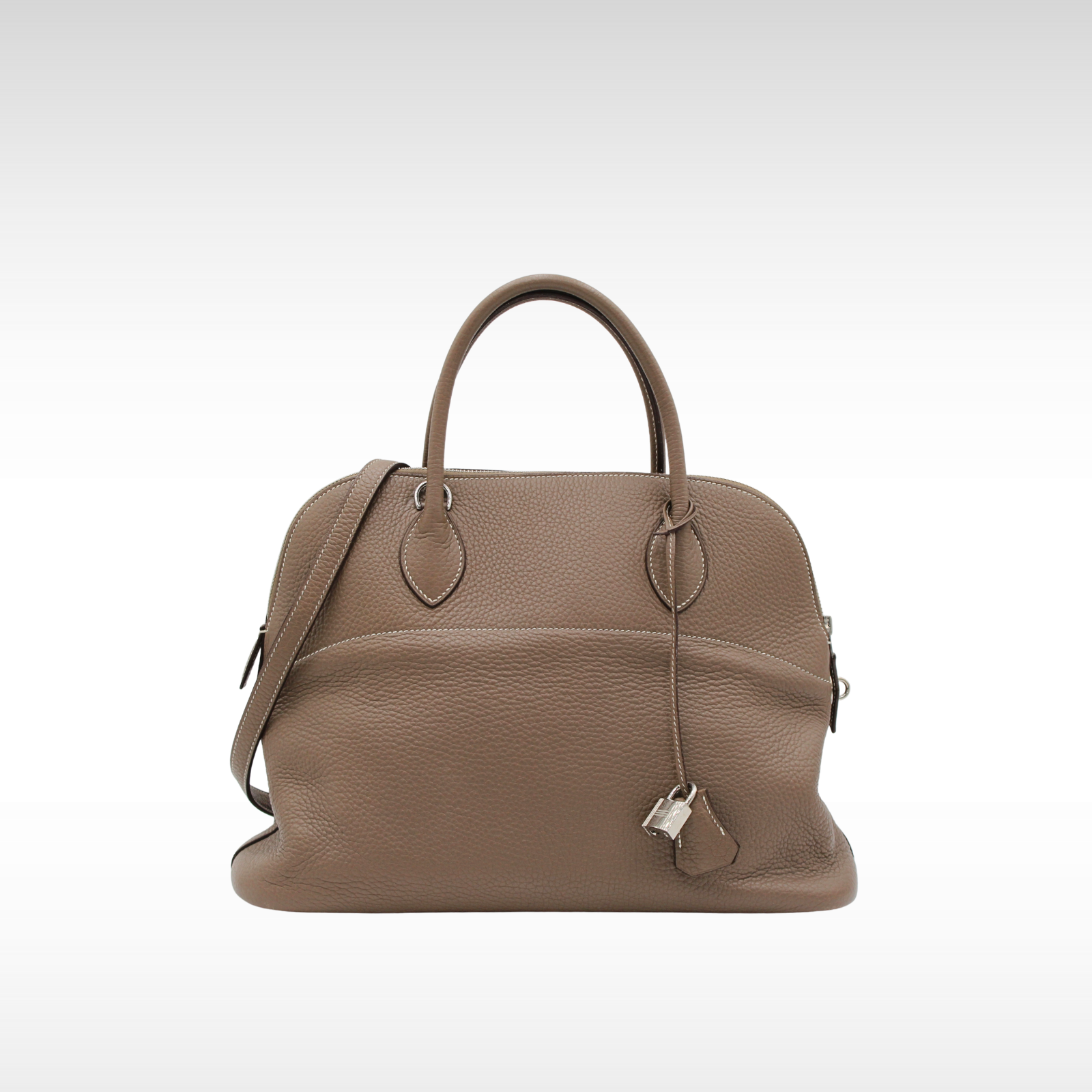Bolide 35 Taurillon Clemence Etoupe Handbag