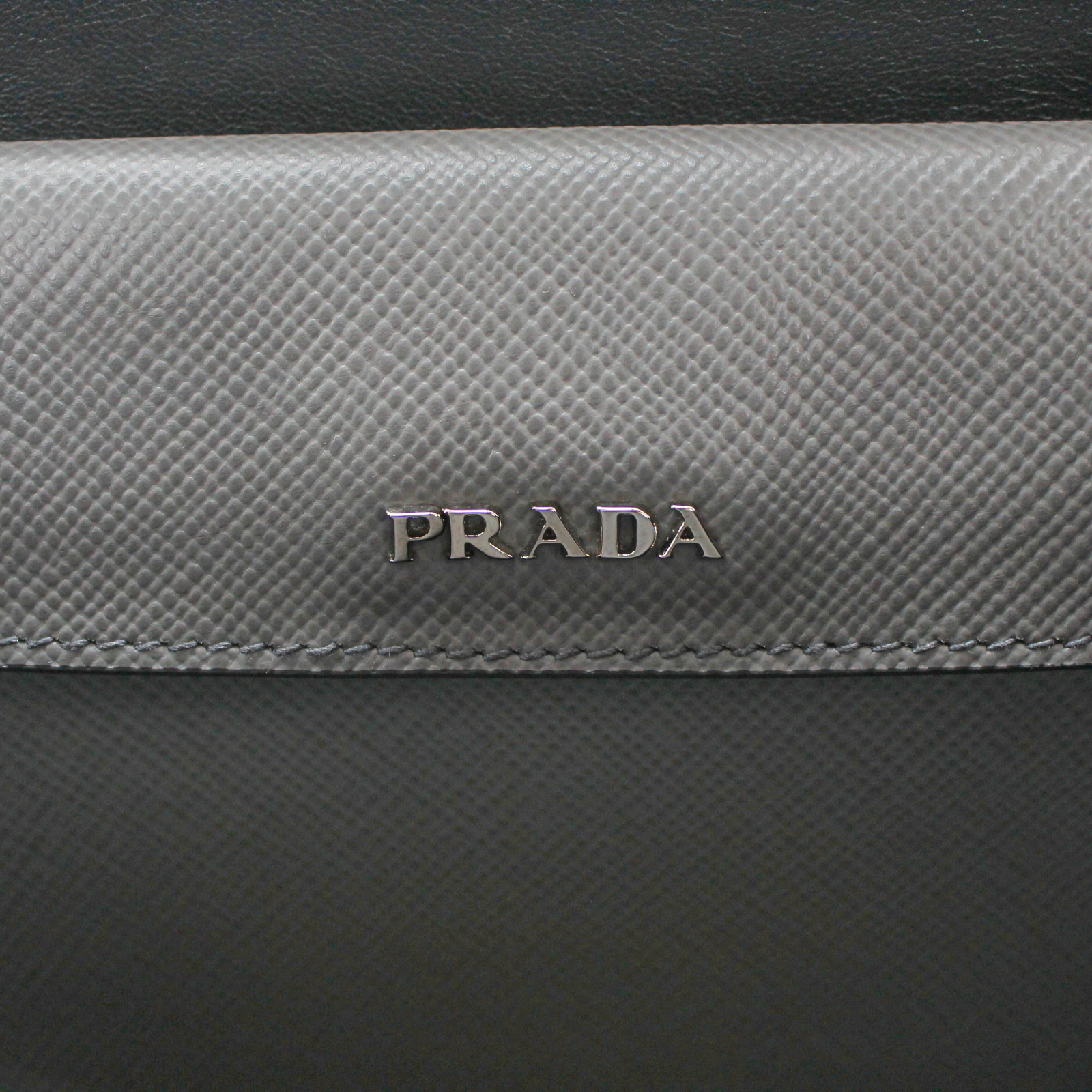 Double Saffiano Calf Gray Handbag