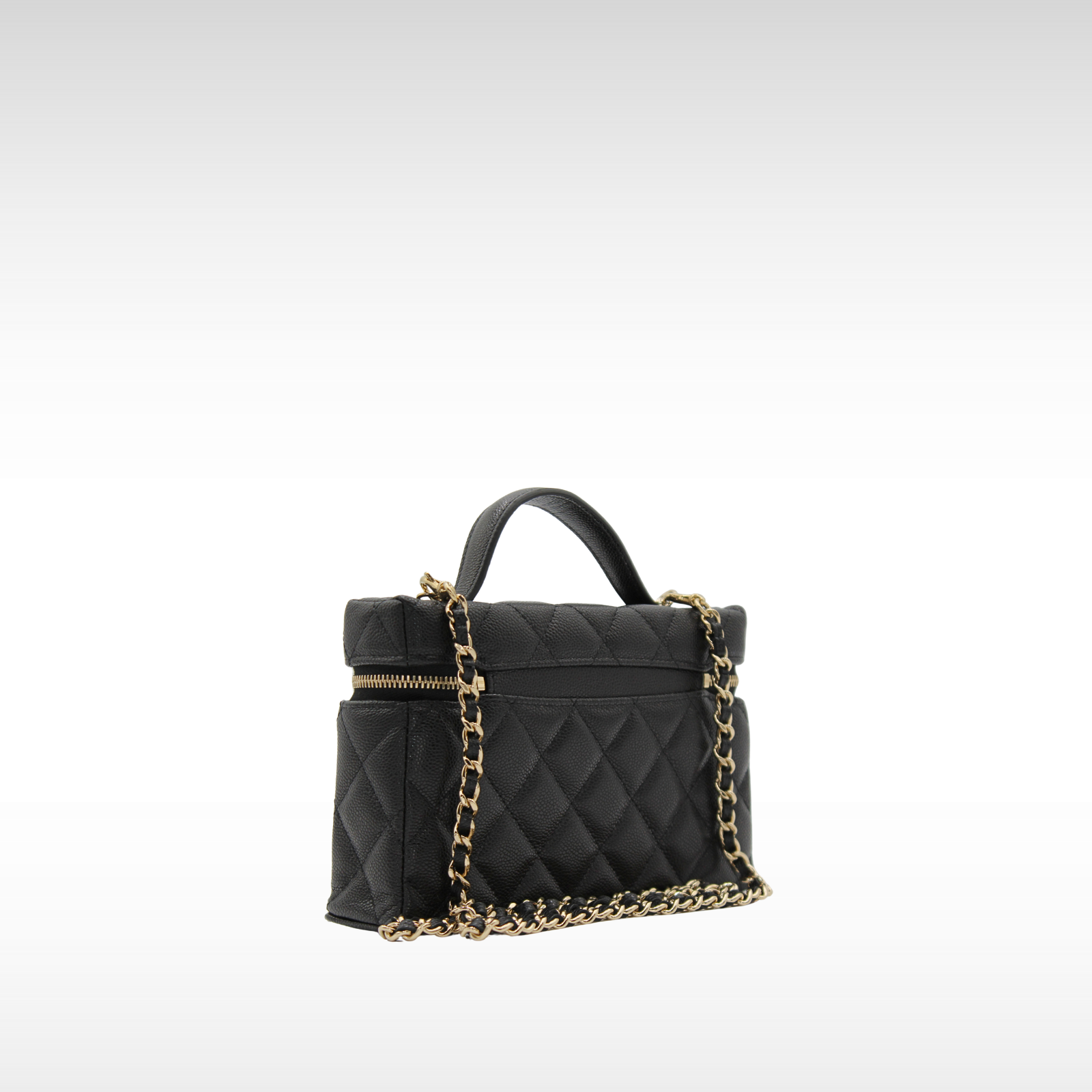 Vanity with Chain Caviar Matelasse Black Handbag