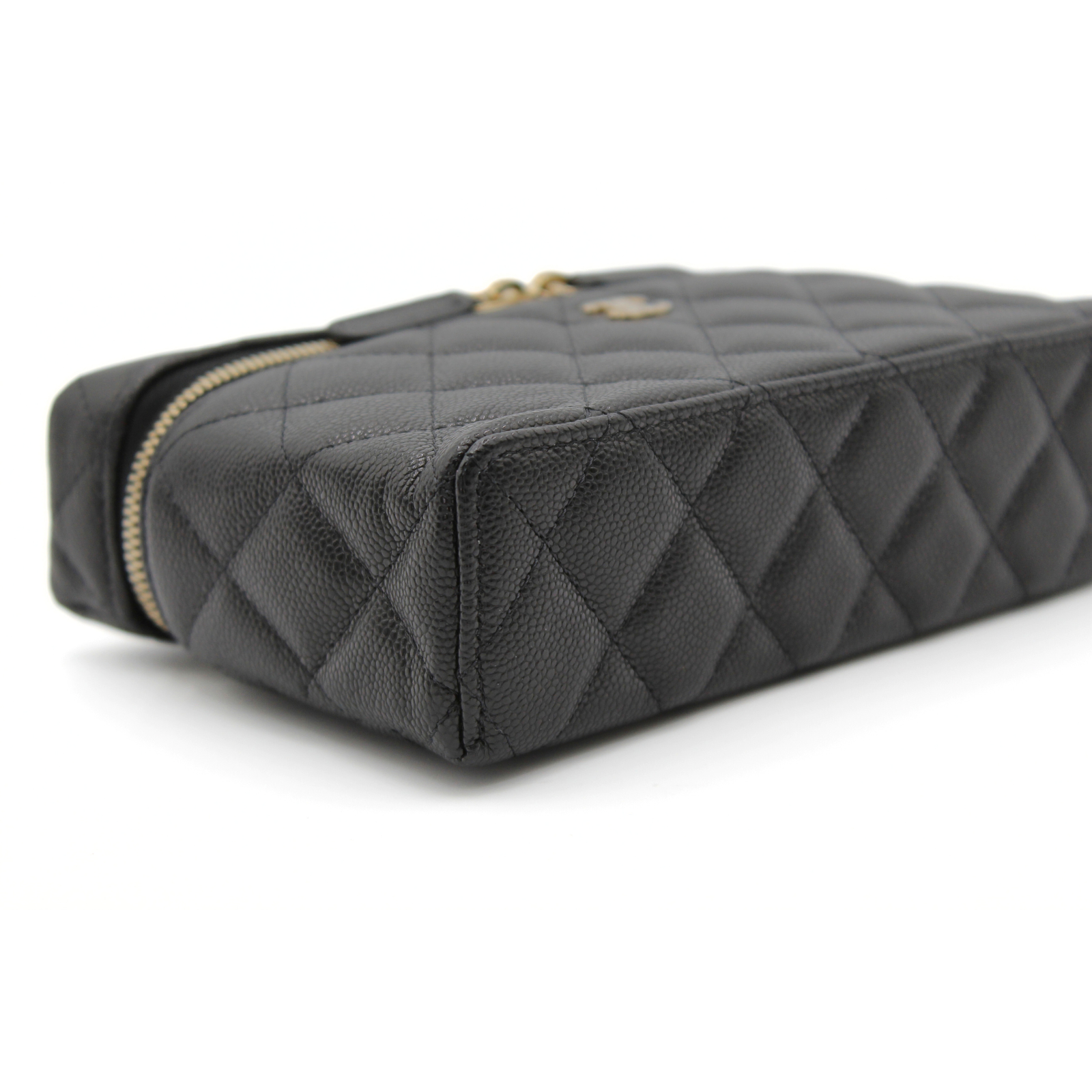 Vanity with Chain Caviar Matelasse Black Handbag