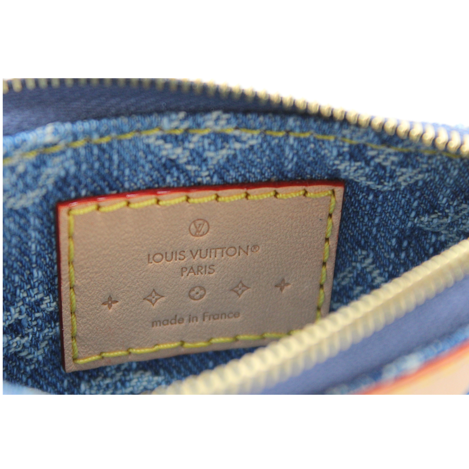 Key Pouch Monogram Denim Blue Coin Case