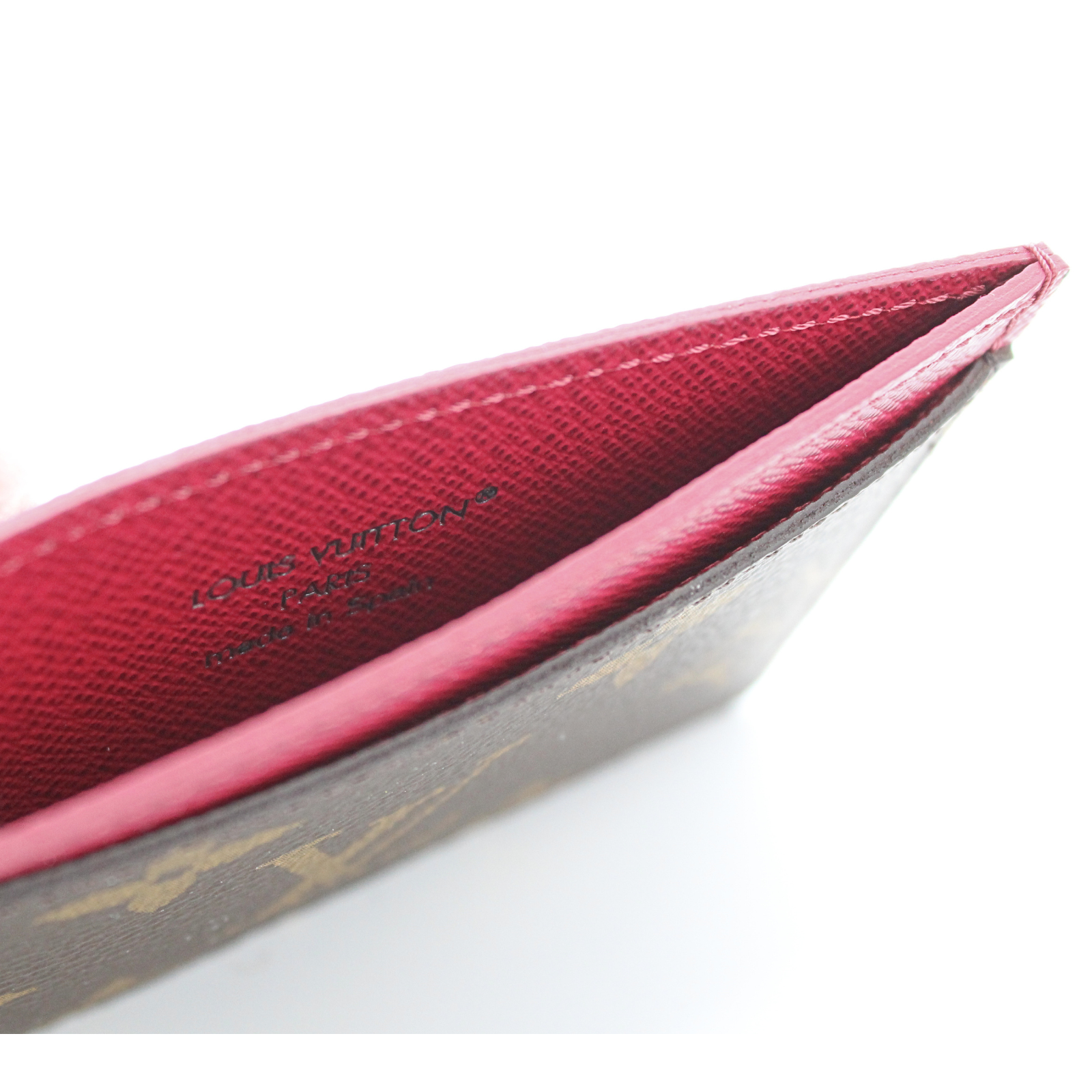 Card Holder Monogram Marron & Fuchsia Card Case
