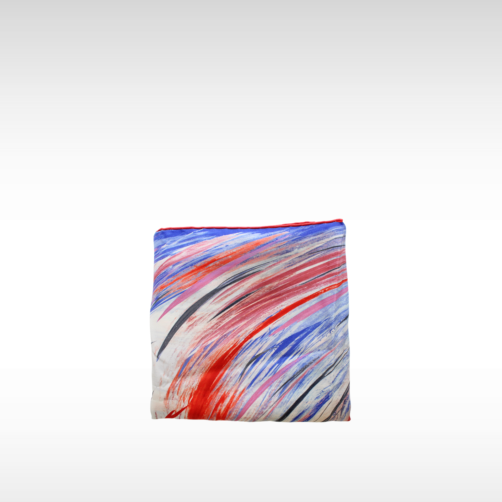 Carre Geant Silk Red & Blue Scarf