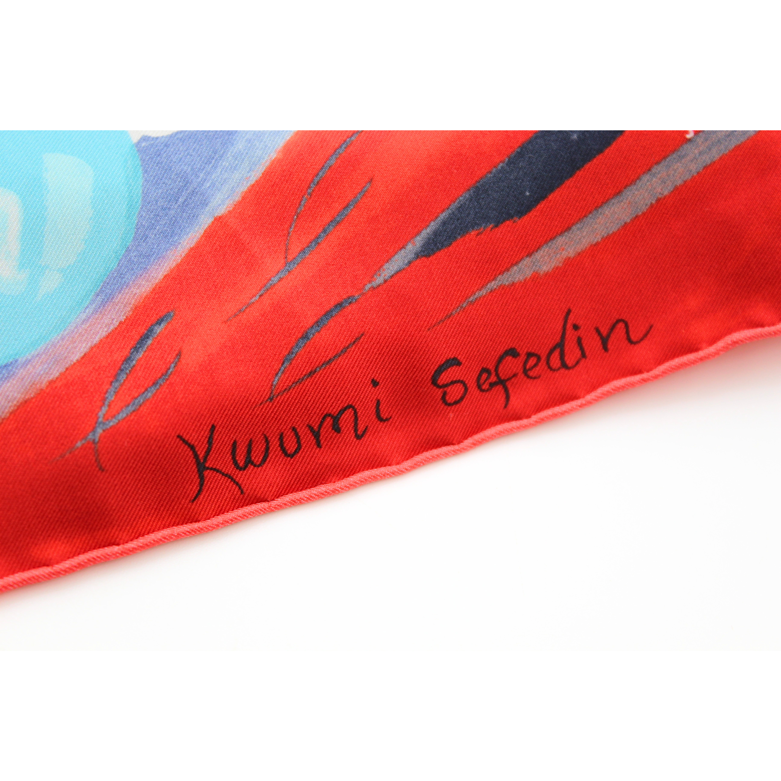 Carre Geant Silk Red & Blue Scarf