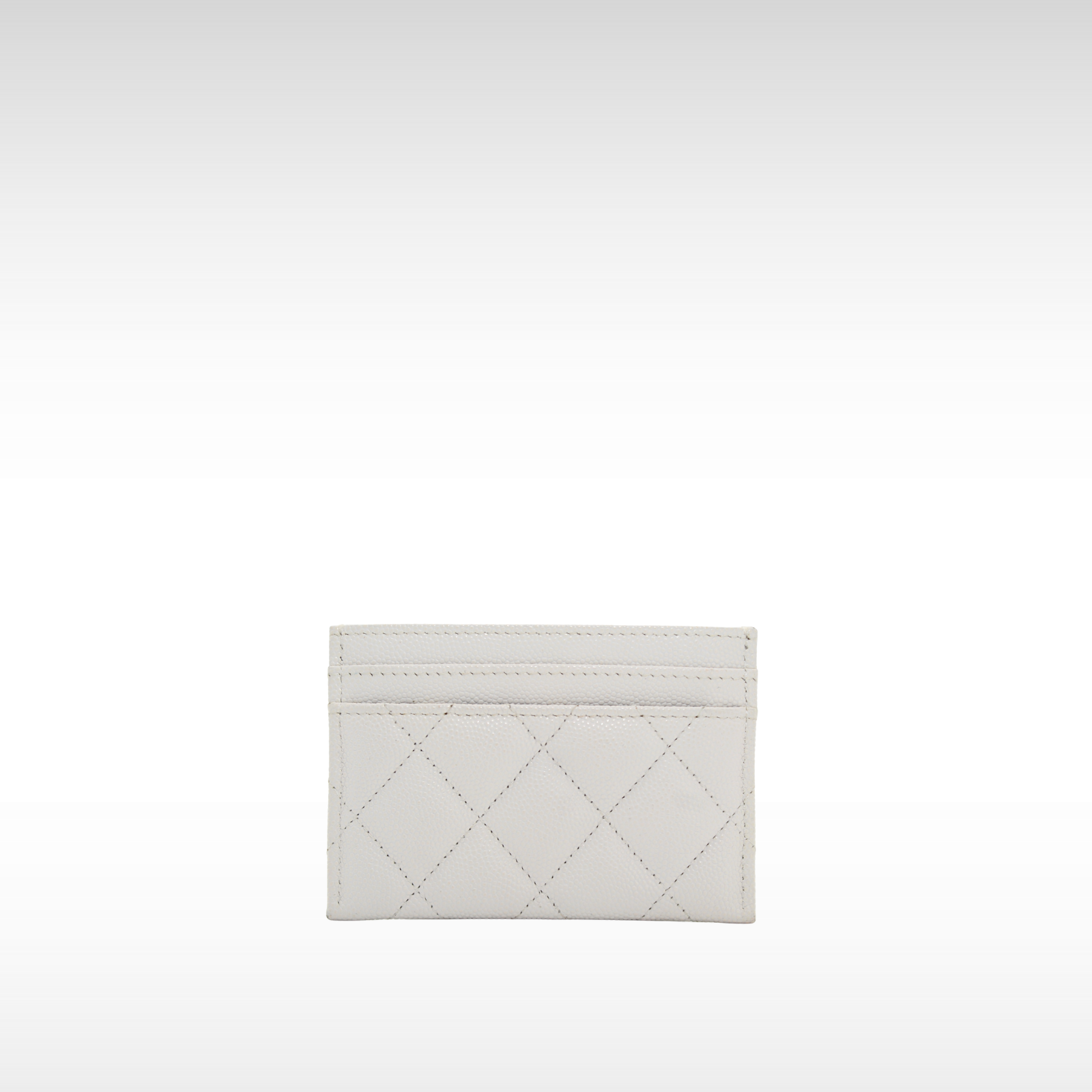 Classic Card Holder Caviar White Card Case