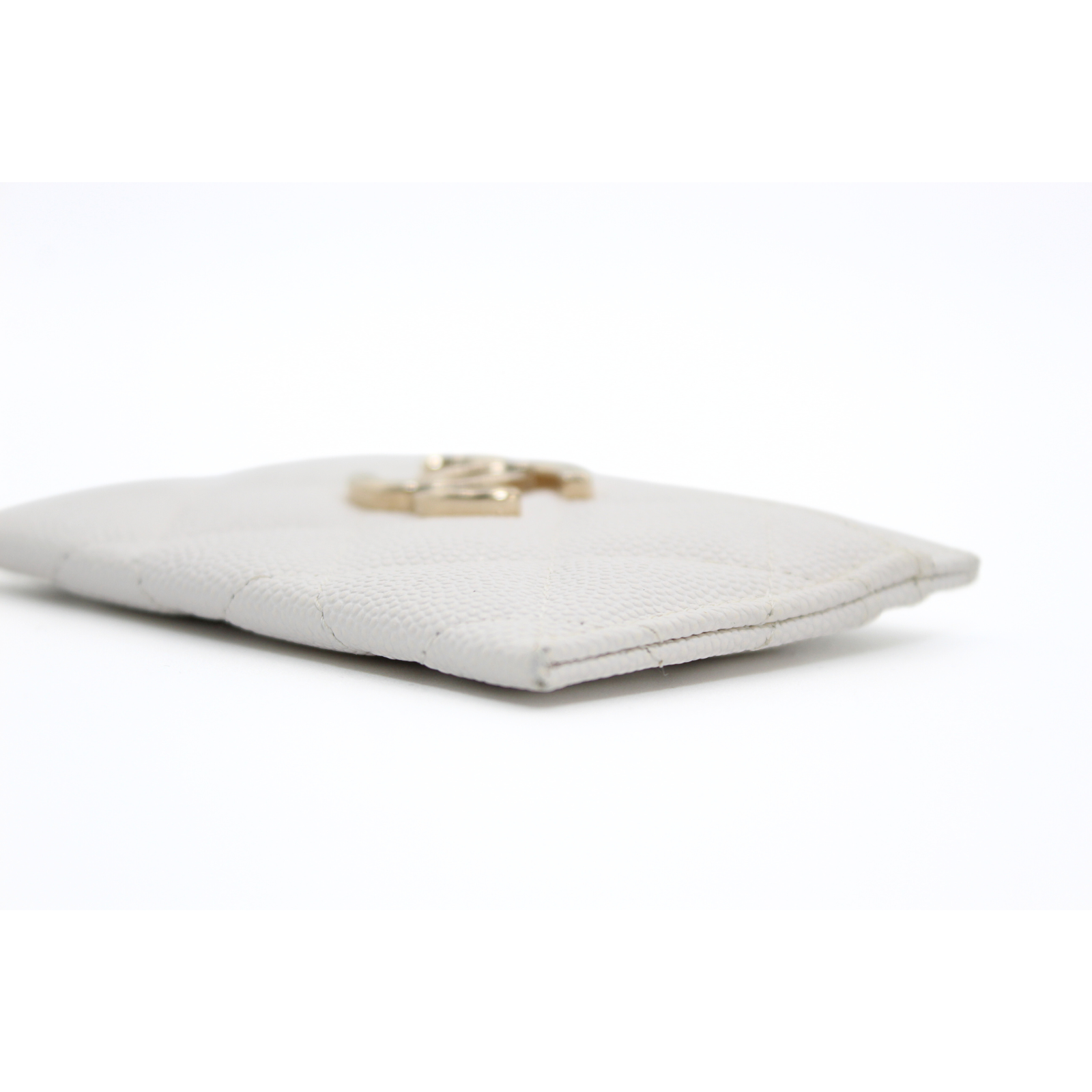 Classic Card Holder Caviar White Card Case