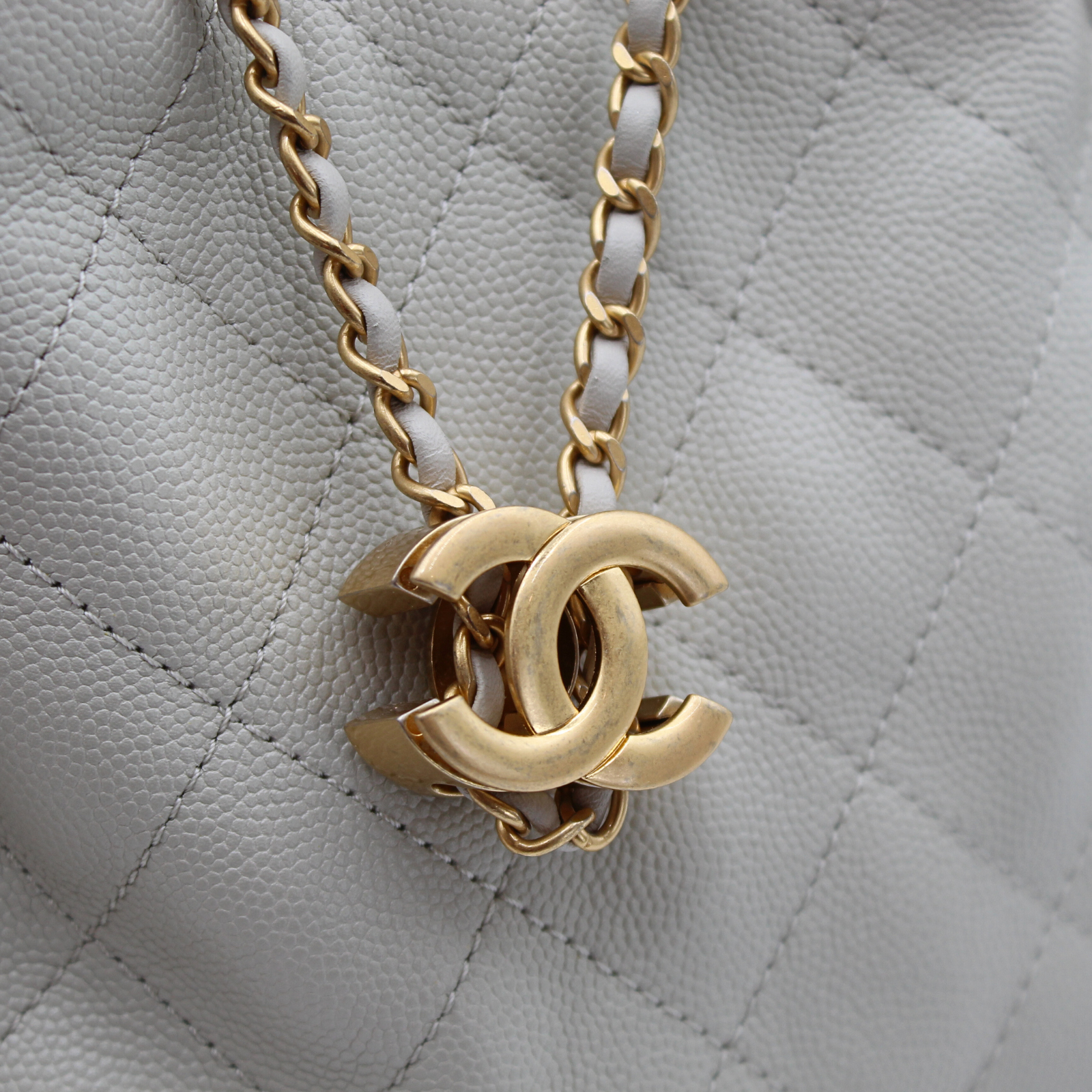 Chanel 25 Small Caviar Gray Shoulder Bag