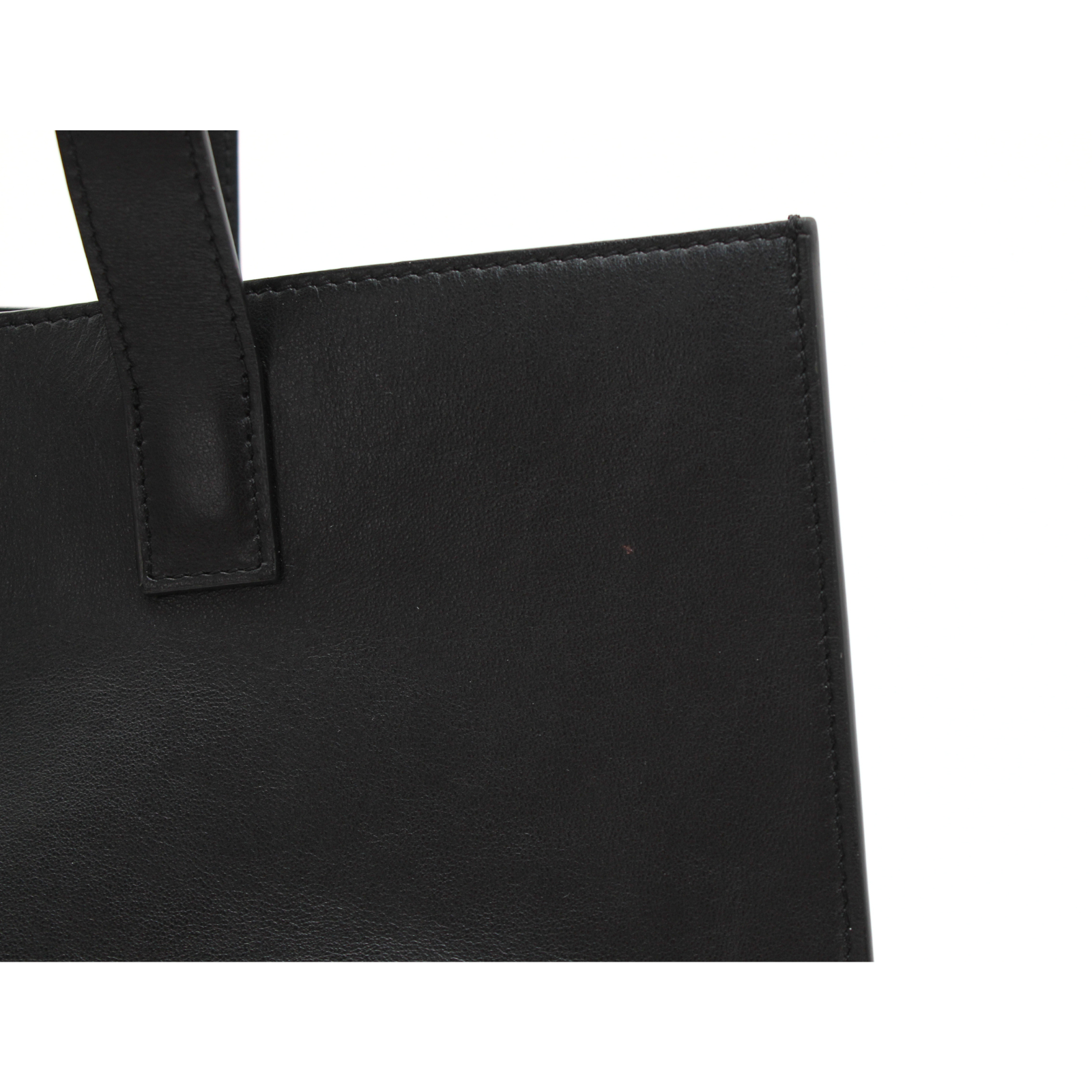 Cabas 16 Calf Black Tote Bag