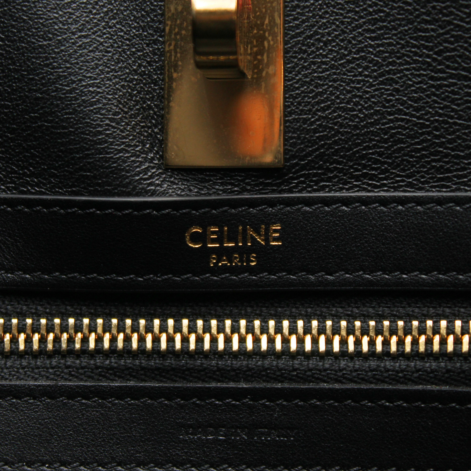 Cabas 16 Calf Black Tote Bag