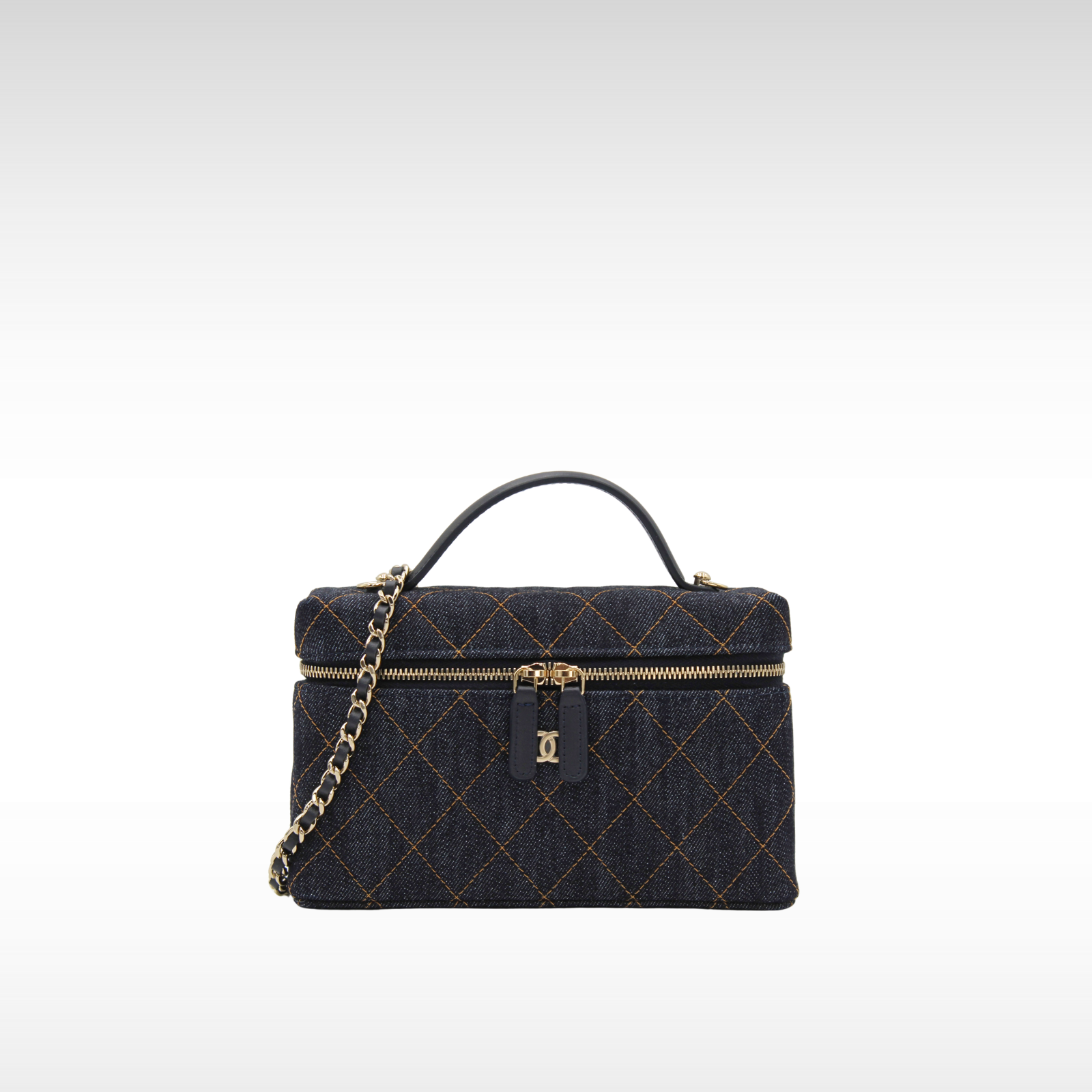 Vanity With Chain Mini Denim Handbag