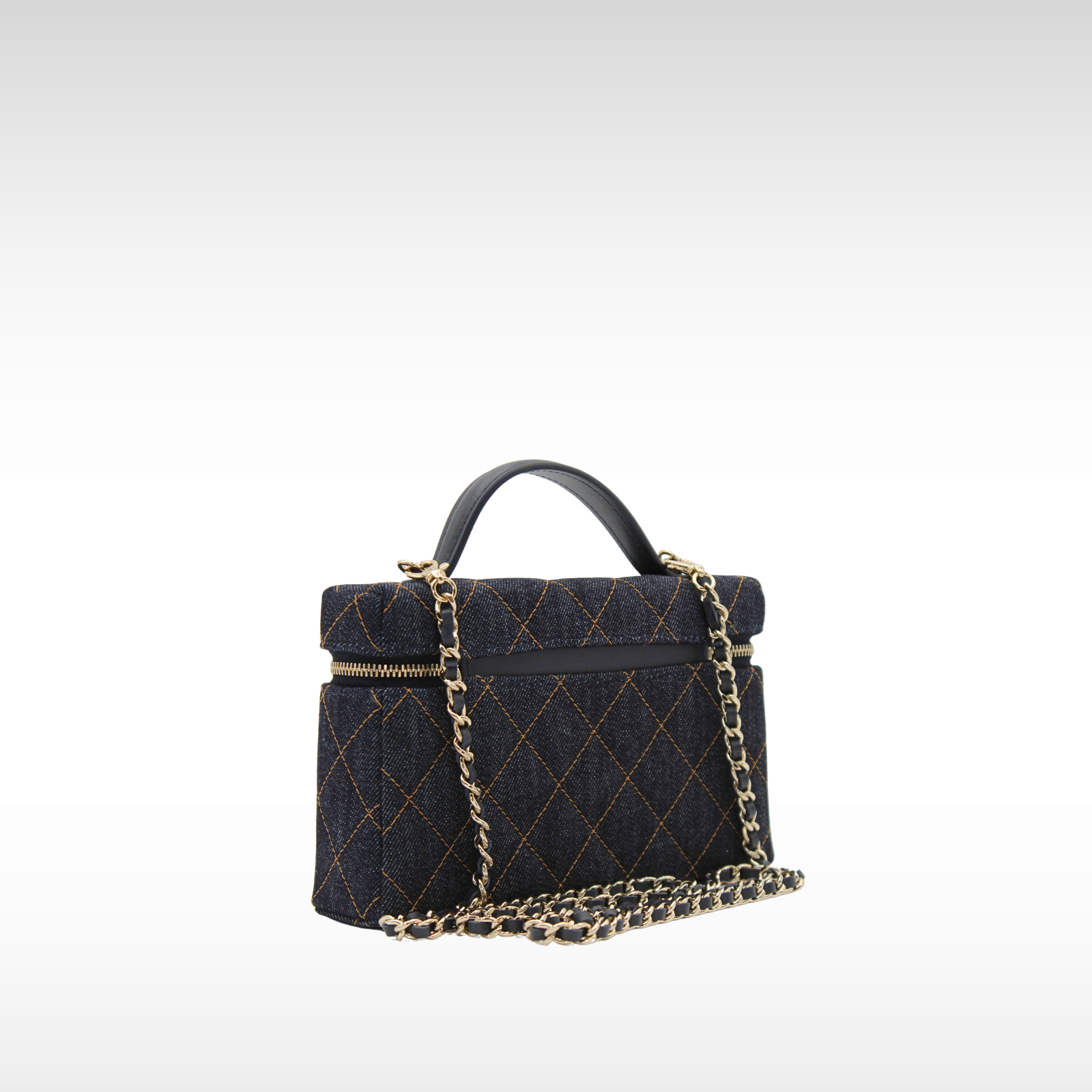 Vanity With Chain Mini Denim Handbag