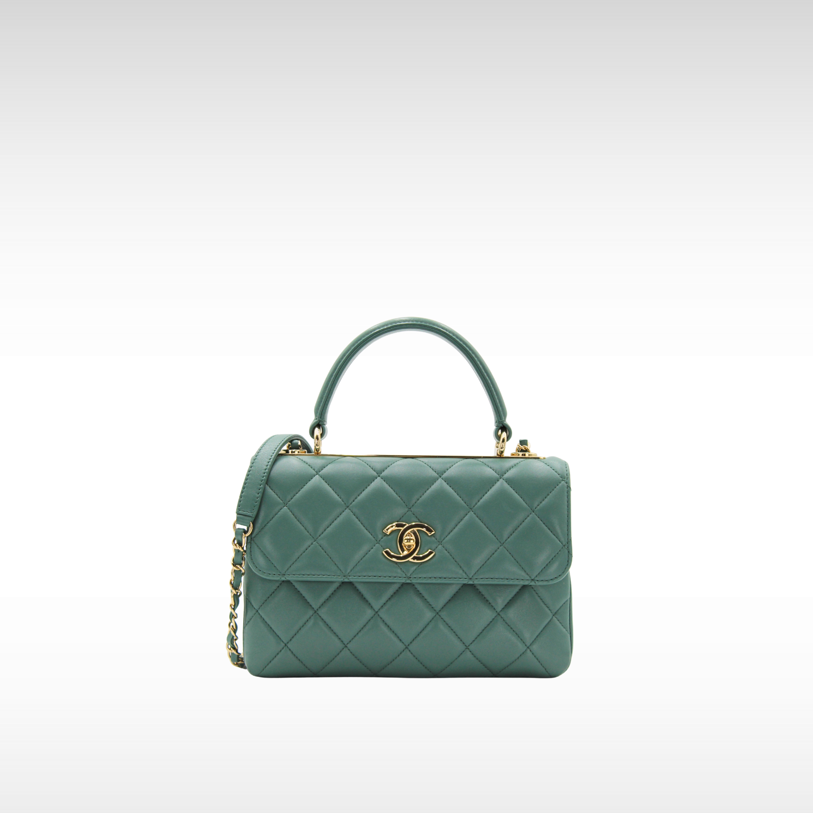Trendy CC Lamb Blue Handbag