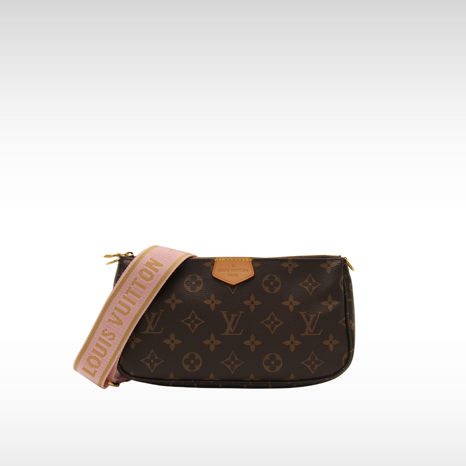 Multi Pochette Accessories Monogram Marron + Rose Claire Crossbody Bag