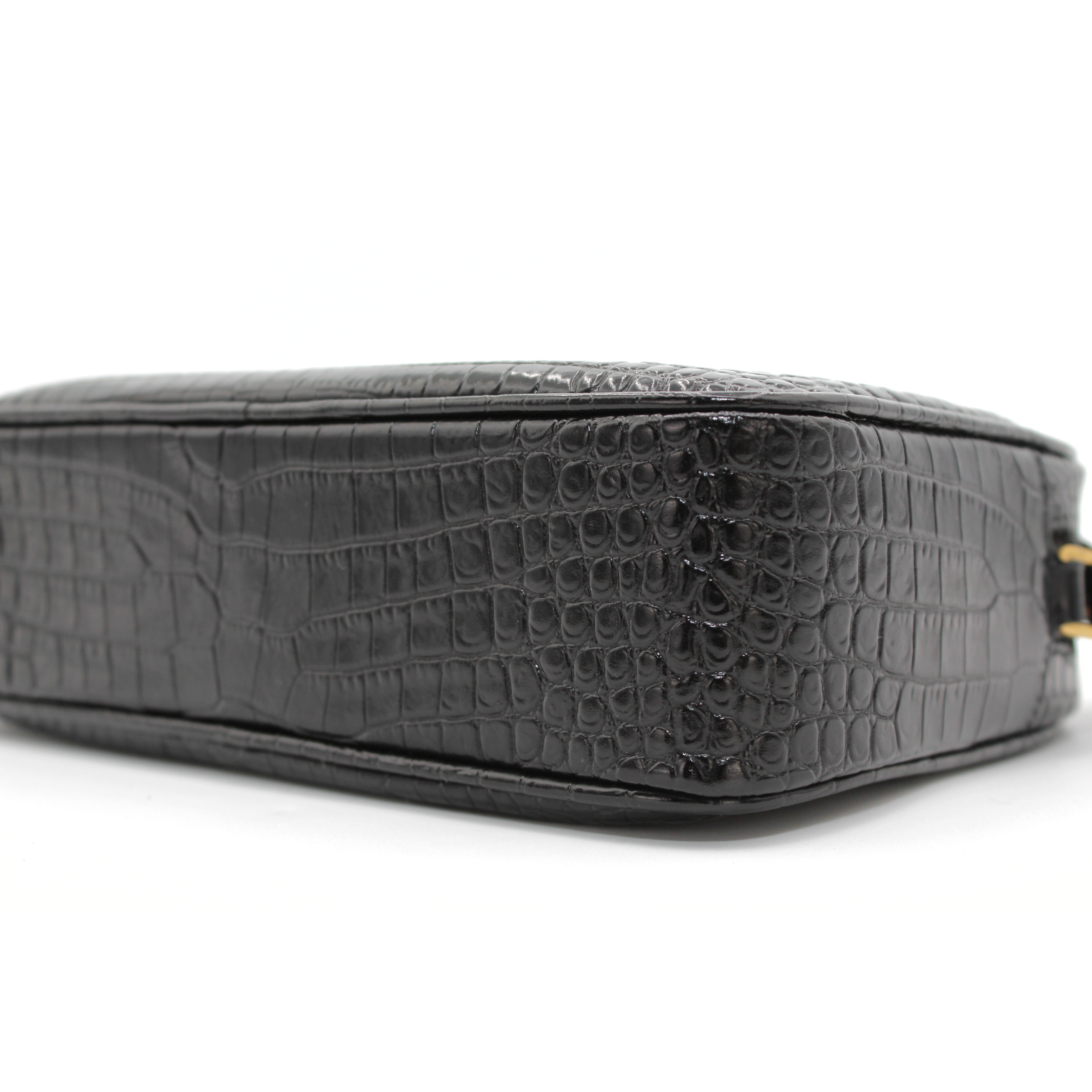 Lou Medium Calf Black Crossbody Bag