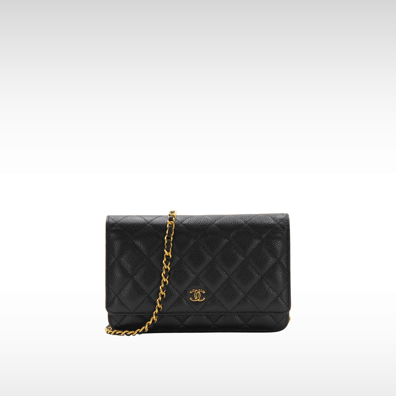 Classic Caviar Black Wallet on Chain