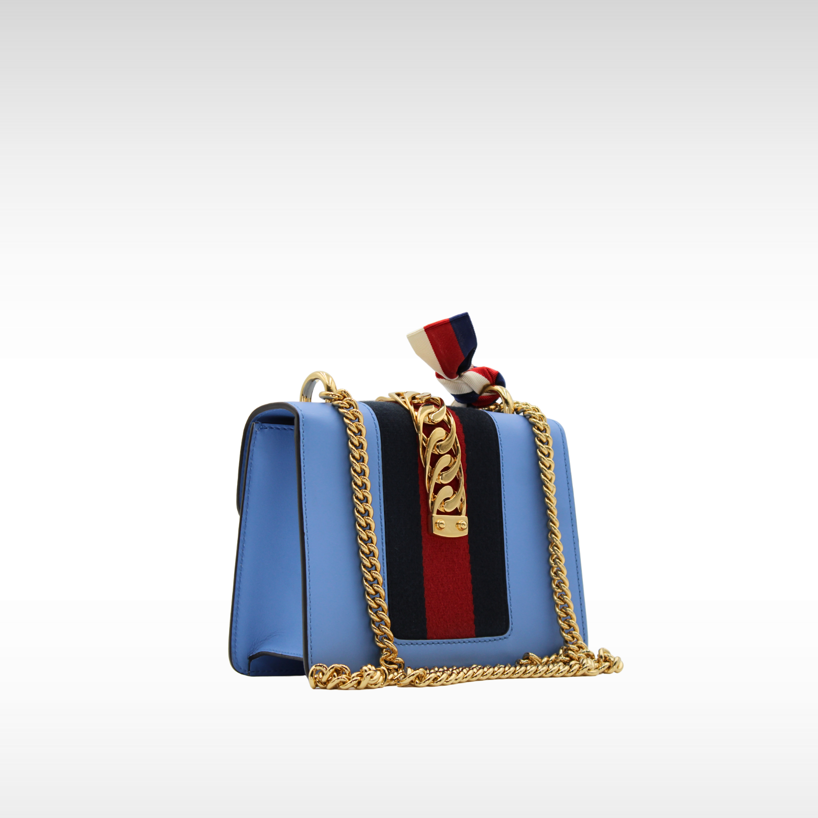 Sylvie Mini Calf Blue Shoulder Bag