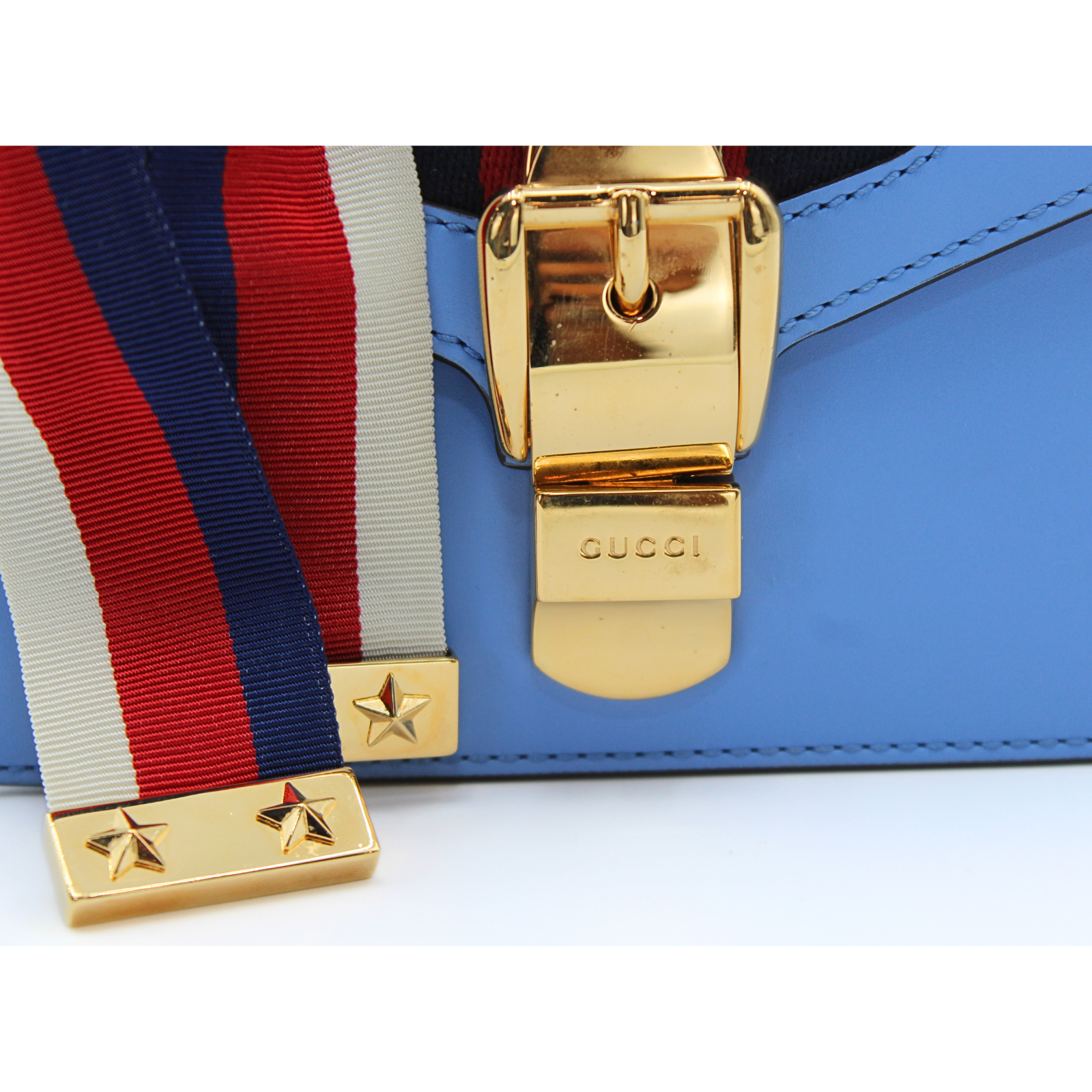 Sylvie Mini Calf Blue Shoulder Bag