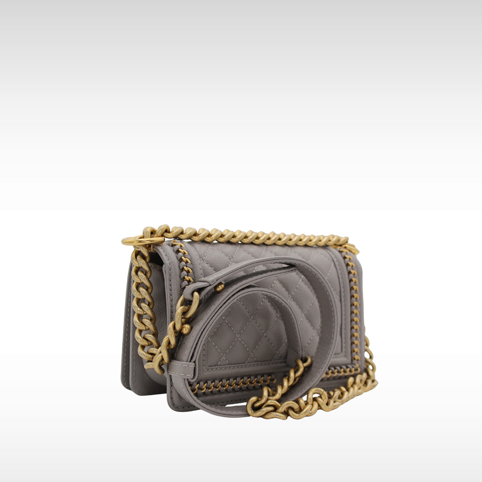 Boy Chanel Caviar Gray Shoulder Bag