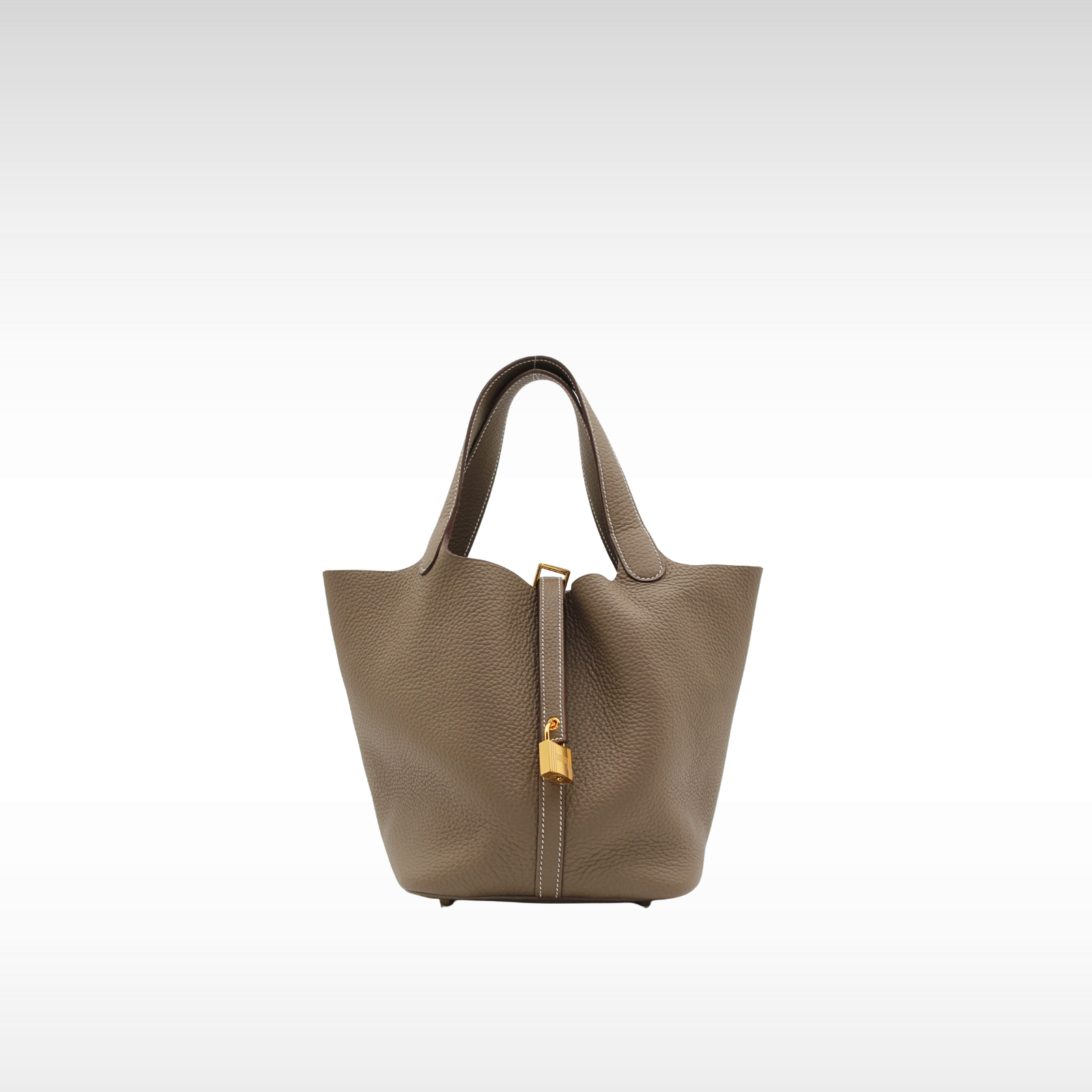 Picotin Lock 22 Taurillon Clemence Etoupe Handbag