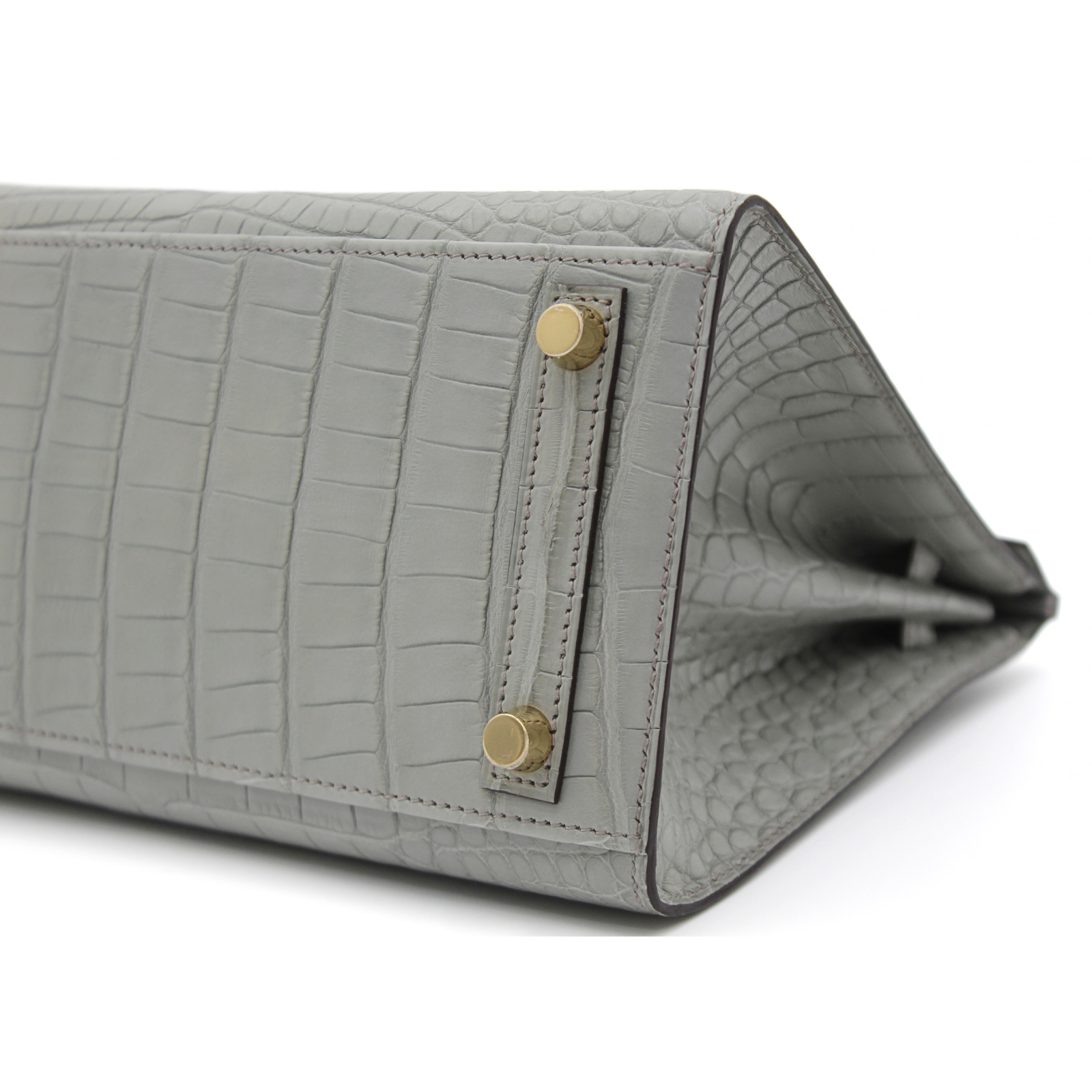 Birkin 25 Sellier Matte Alligator Gris Ciment