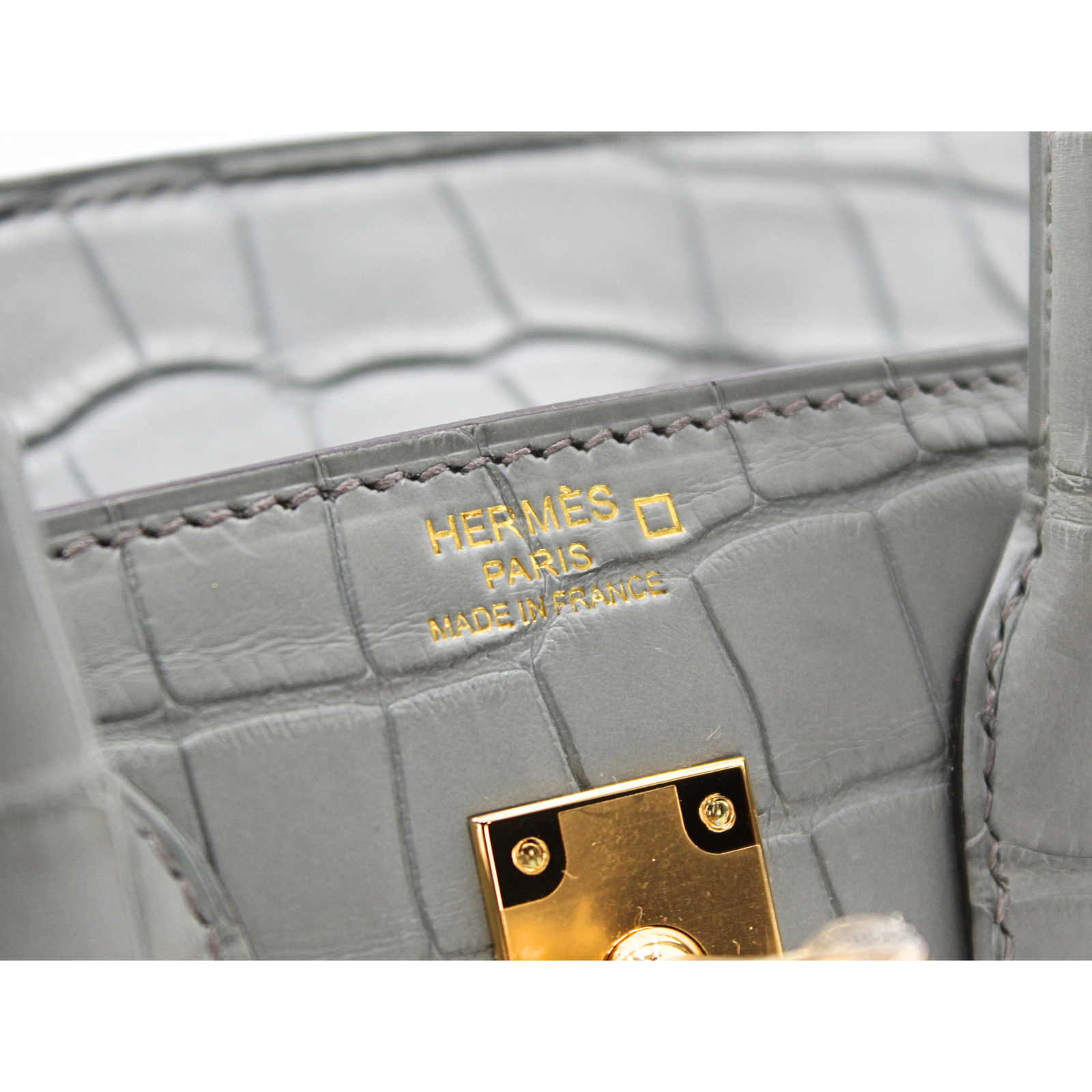 Birkin 25 Sellier Matte Alligator Gris Ciment