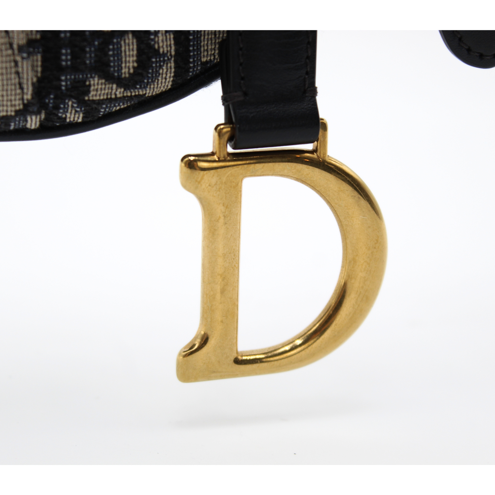 Saddle Bag Mini Oblique Canvas Navy Handbag