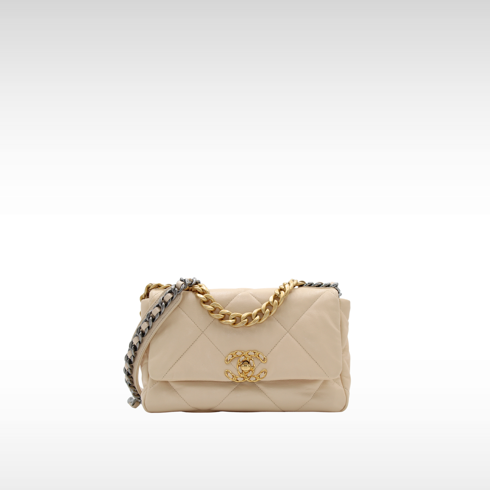 Chanel 19 Lamb Beige Shoulder Bag