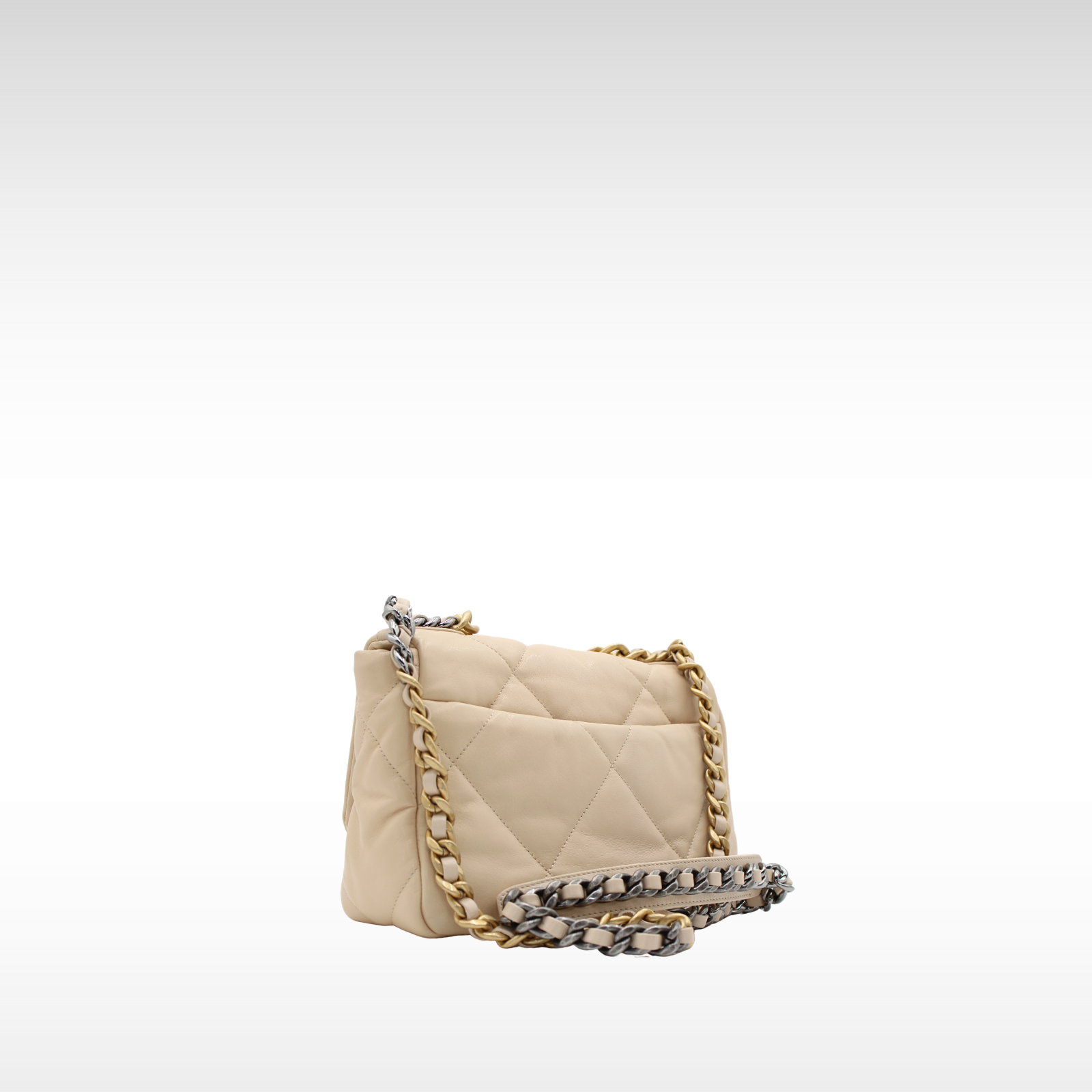 Chanel 19 Lamb Beige Shoulder Bag