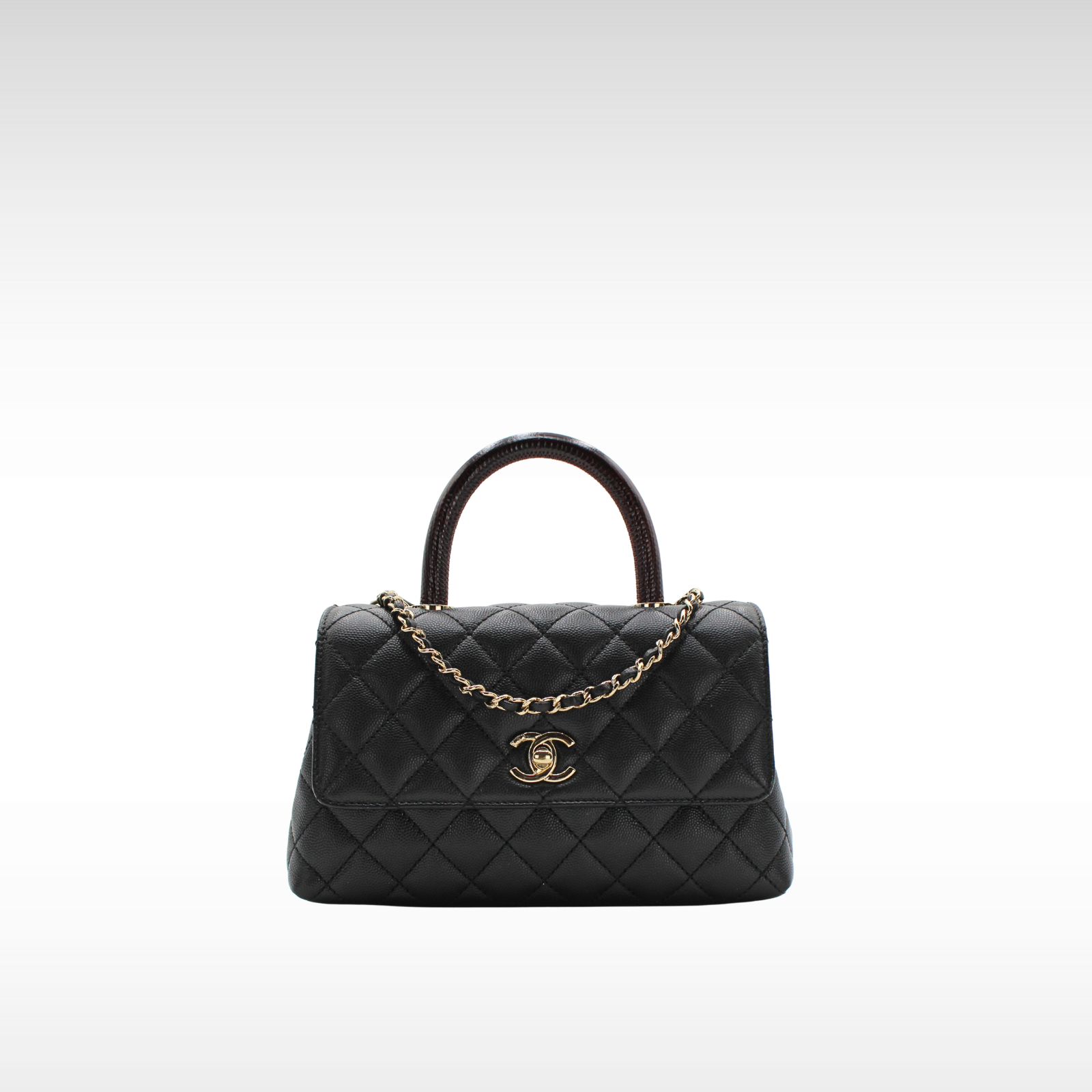 Coco Handle Small Caviar Black Handbag