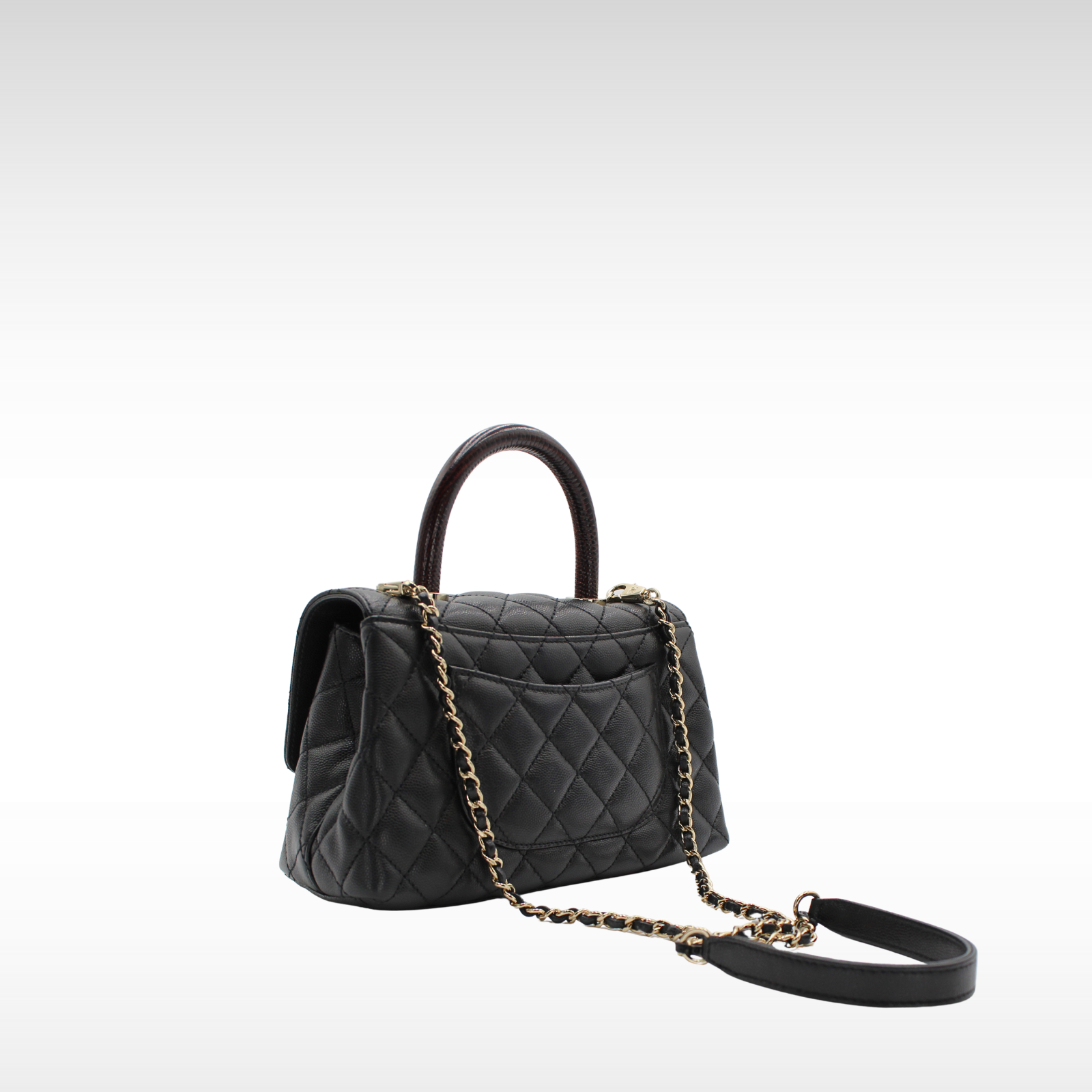 Coco Handle Small Caviar Black Handbag