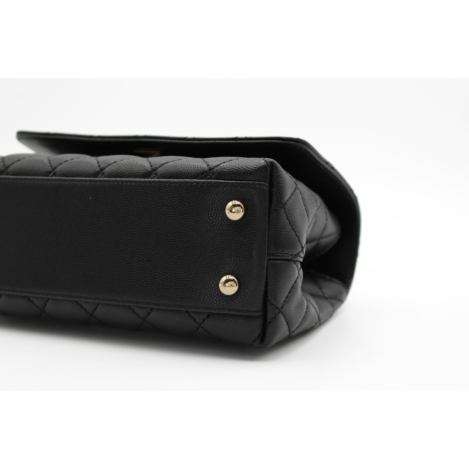 Coco Handle Small Caviar Black Handbag