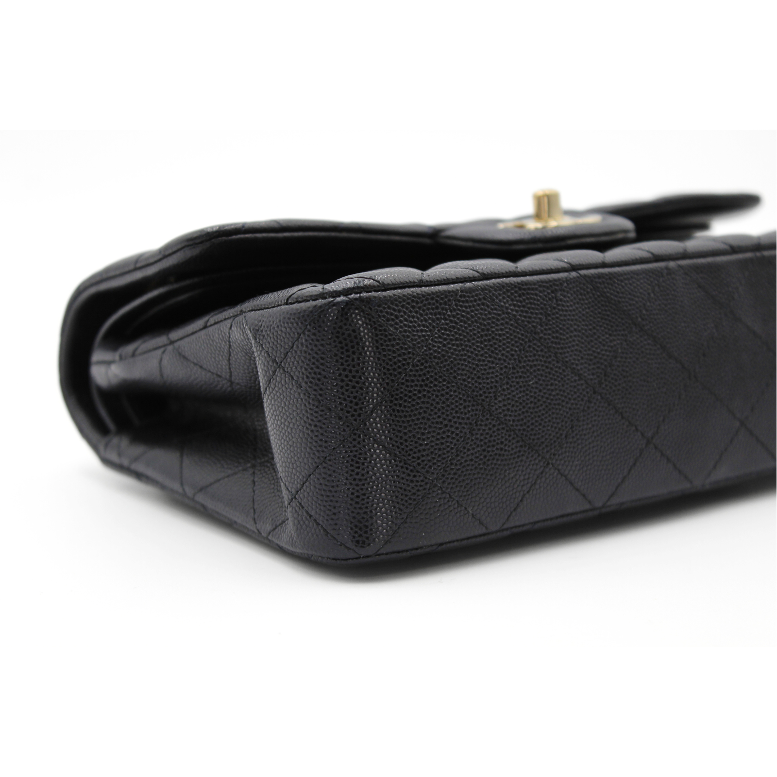 Classic Small Caviar Navy Shoulder Bag