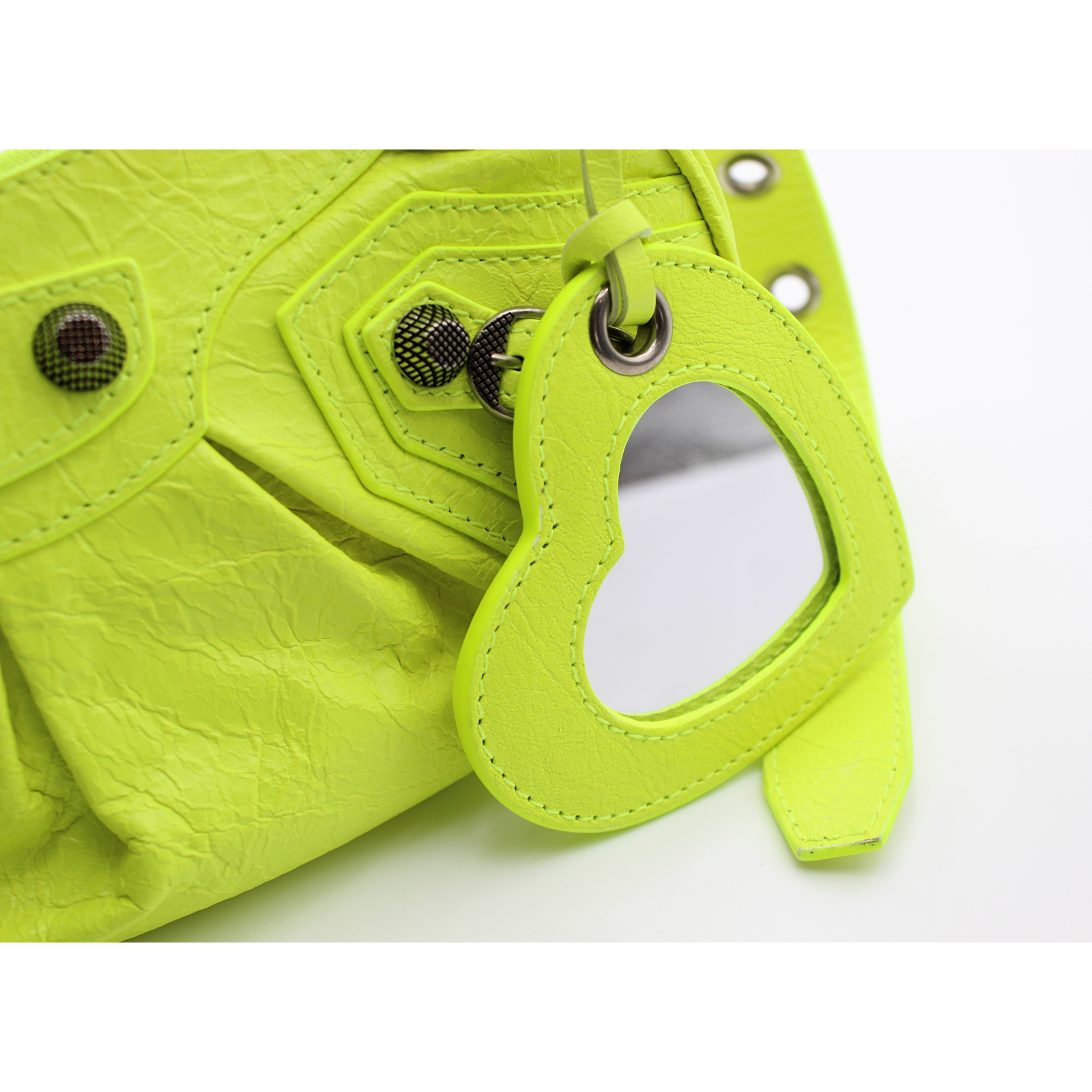 Le Cagole XS Lamb Yellow Shoulder Bag