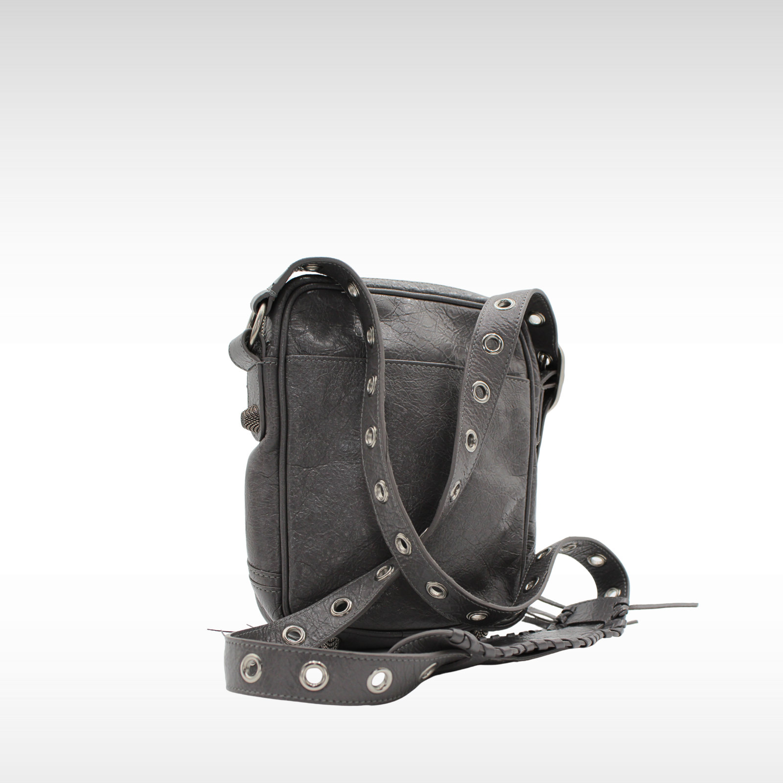 Le Cagole Lamb Gray Crossbody Bag