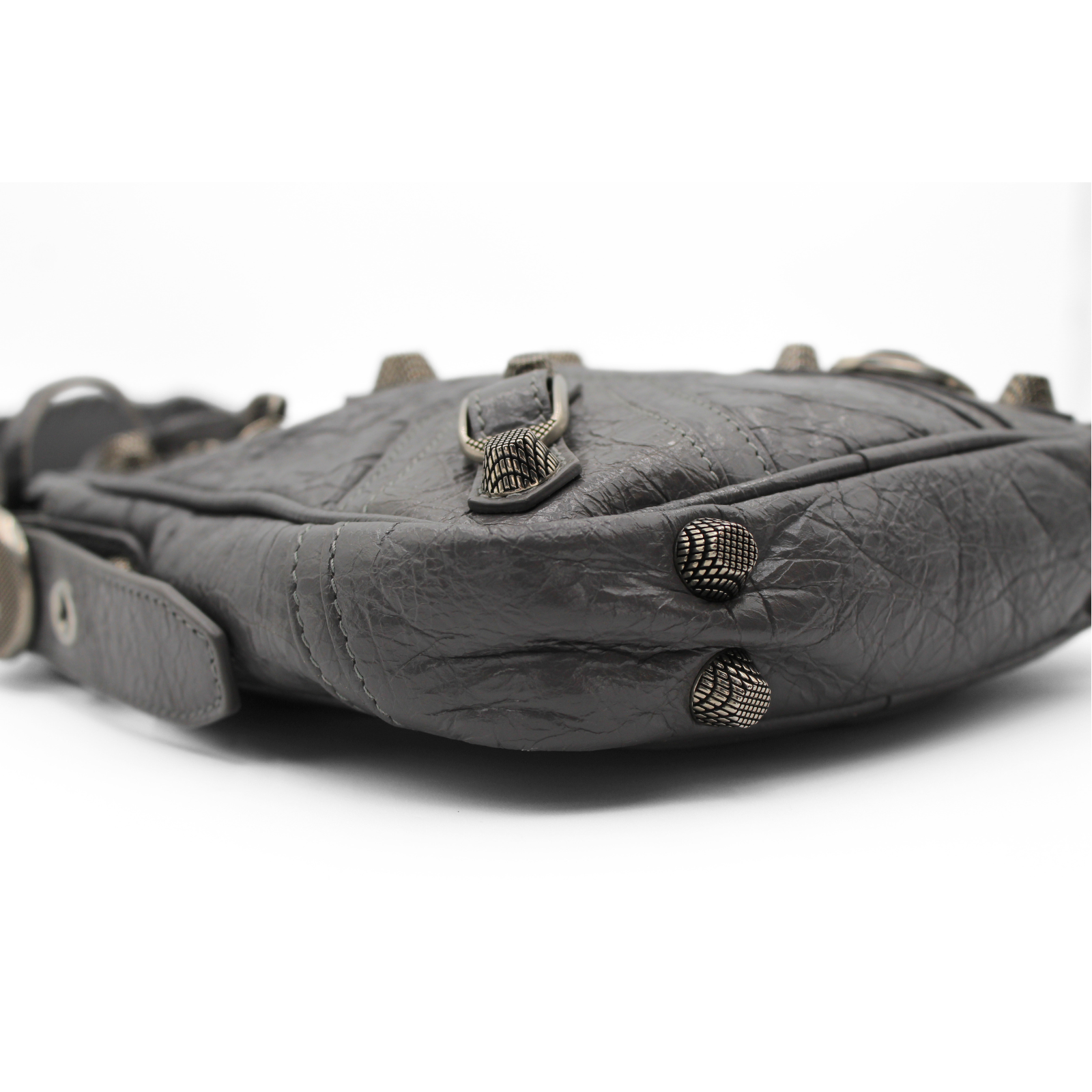 Le Cagole Lamb Gray Crossbody Bag