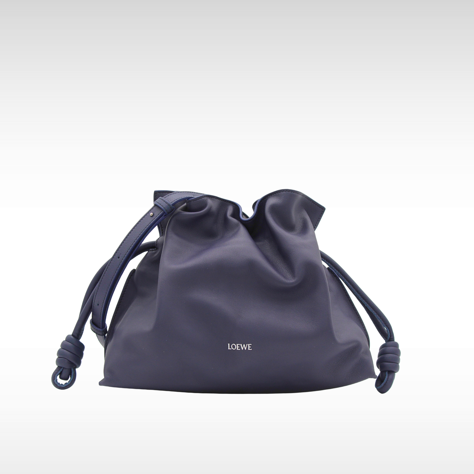 Flamenco Clutch Medium Calf Navy Shoulder Bag