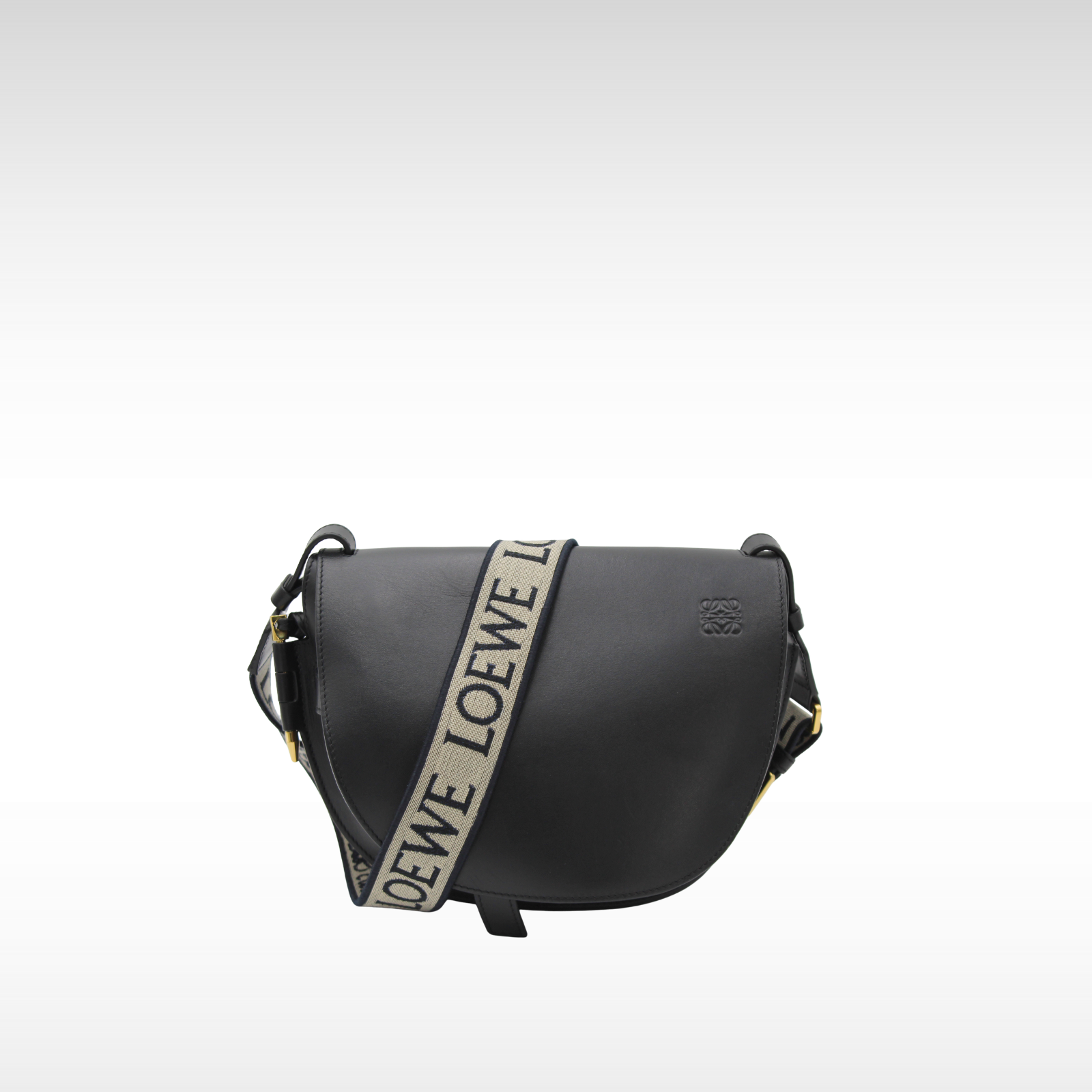 Gate Dual Small Calf Black Crossbody Bag
