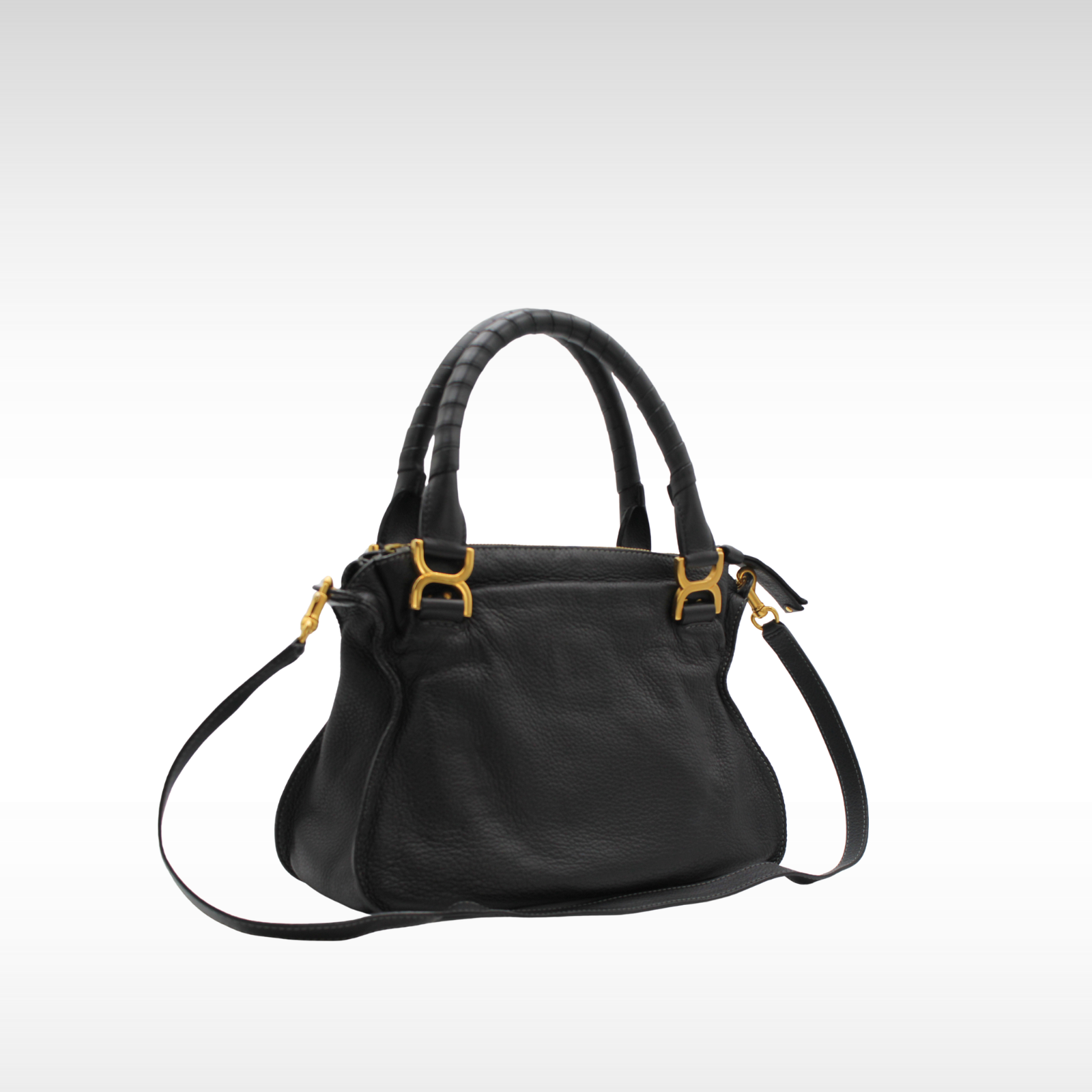 Marcie Medium Calf Black Handbag