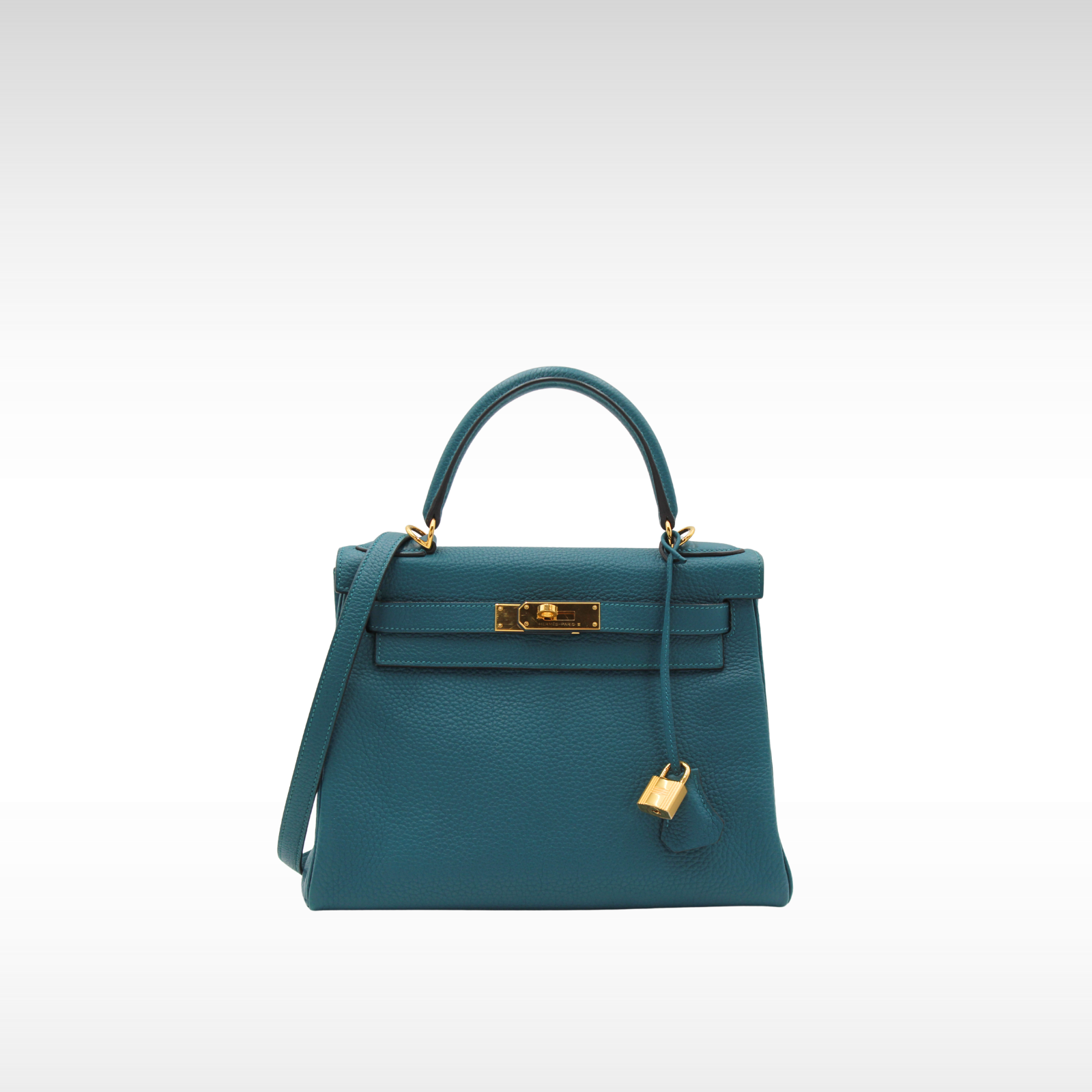Kelly 28 Taurillon Clemence Vert Bosphore