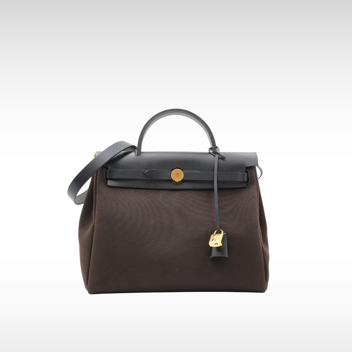 Herbag Zip 31 Toile Militaire Ebene + Black Shoulder Bag
